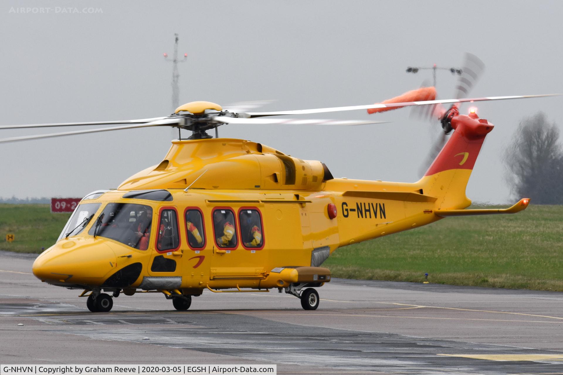 G-NHVN, 2015 AgustaWestland AW-139 C/N 31700, Just landed at Norwich.