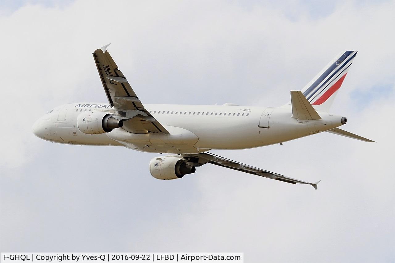 F-GHQL, 1991 Airbus A320-211 C/N 0239, Airbus A320-211, Climbing from rwy 23, Bordeaux Mérignac airport (LFBD-BOD)