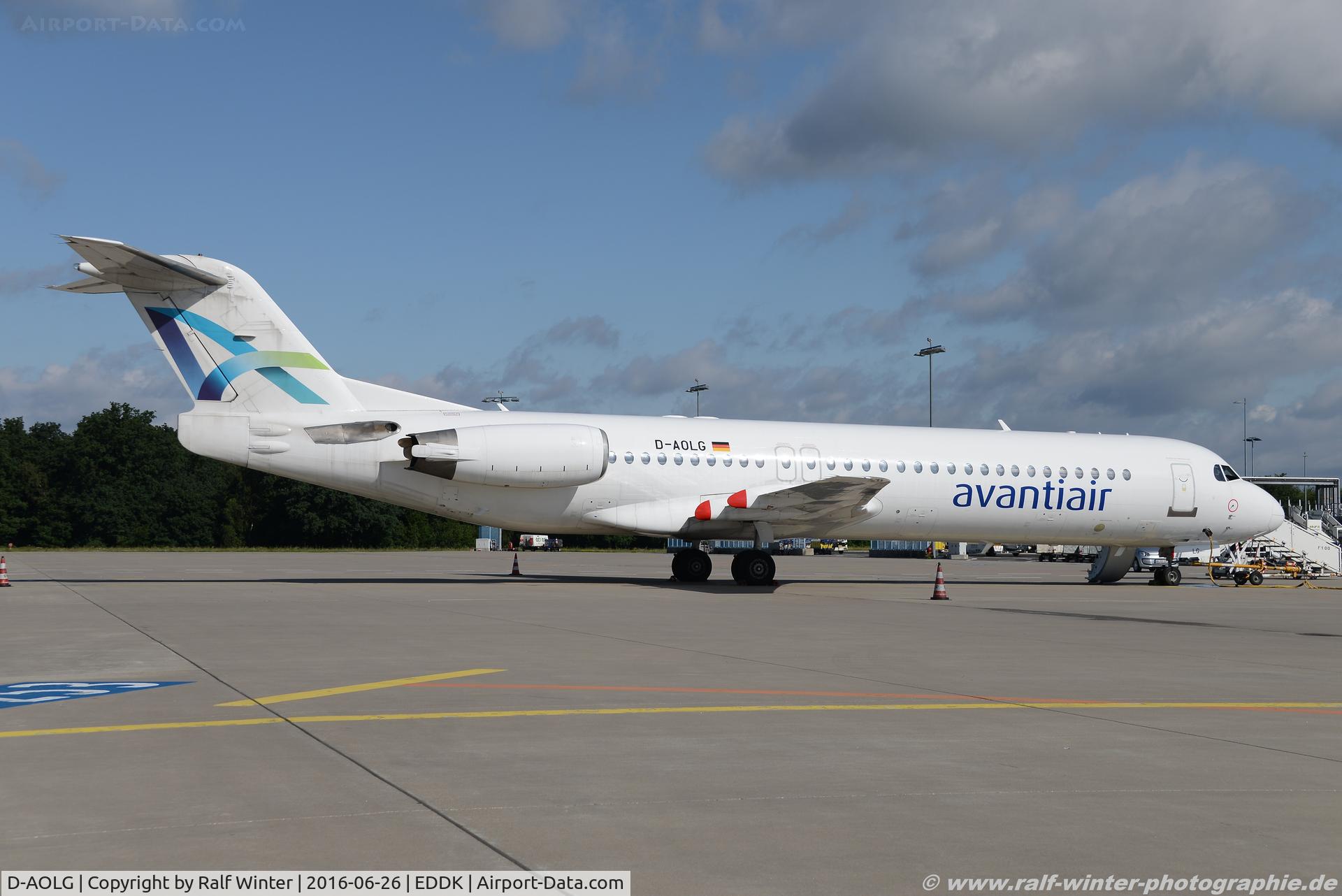 D-AOLG, 1993 Fokker 100 (F-28-0100) C/N 11452, Fokker 100 F28-0100 - ATV Avantiair - 11452 - D-AOLG - 26.06.2016 - CGN