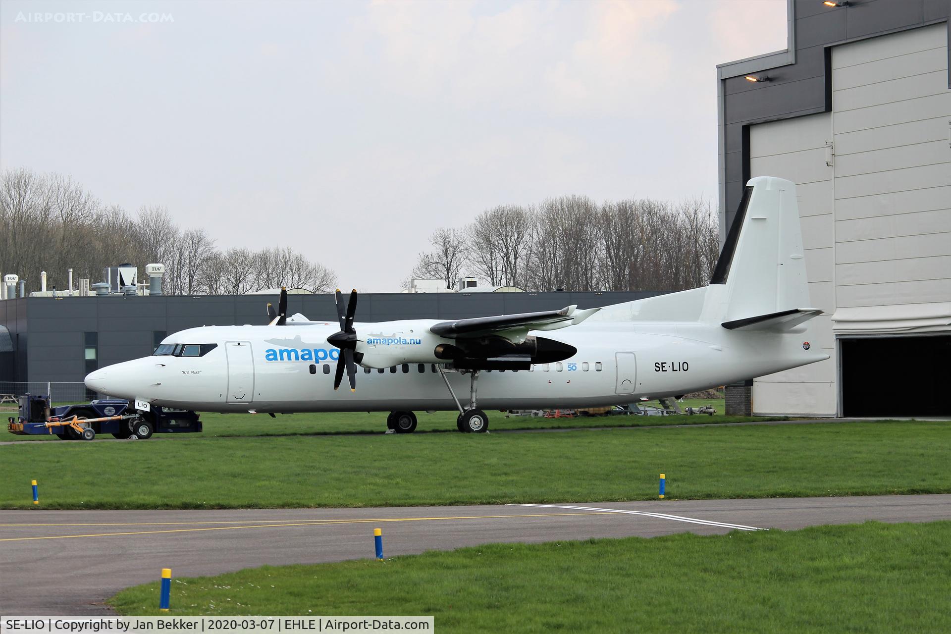 SE-LIO, 1989 Fokker 50 C/N 20146, Lelystad Airport. After respraying by Satys