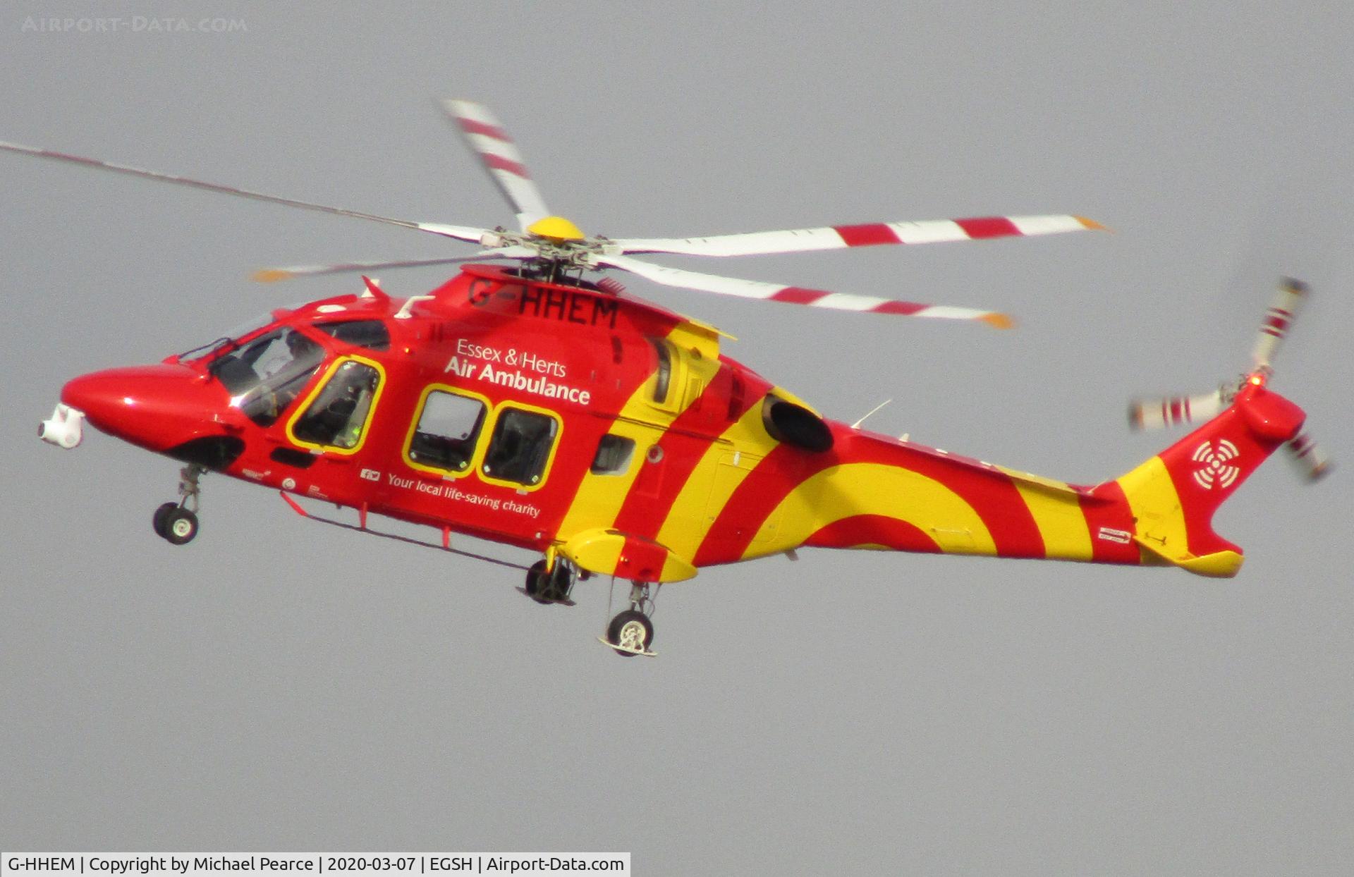 G-HHEM, 2017 Leonardo AW169 C/N 69049, Arriving on RWY 27 from North Weald (EGSX) to pick up the crew of G-EHEM, which went tech.