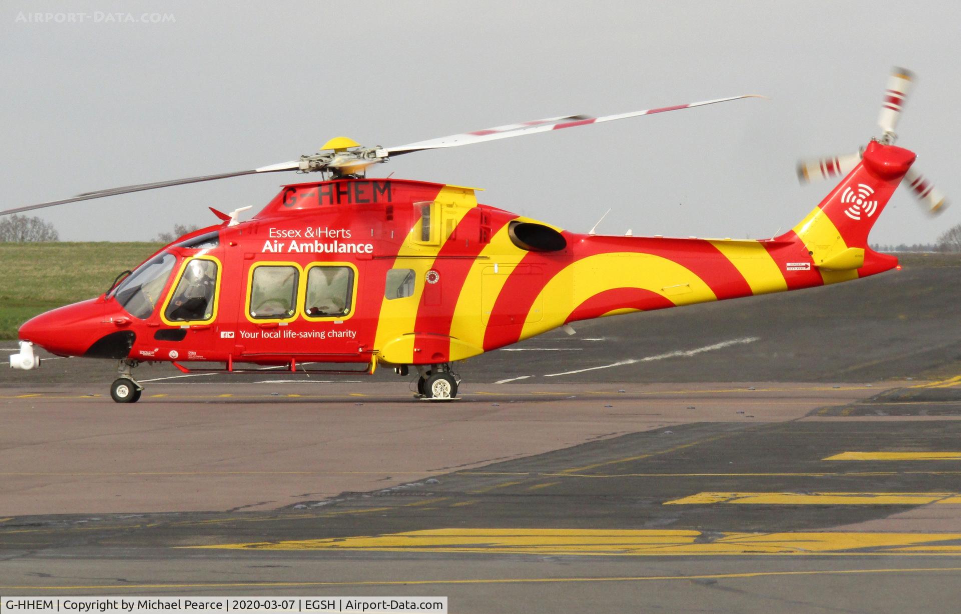 G-HHEM, 2017 Leonardo AW169 C/N 69049, Arriving at SaxonAir from North Weald (EGSX) to pick up the crew of G-EHEM, which went tech.