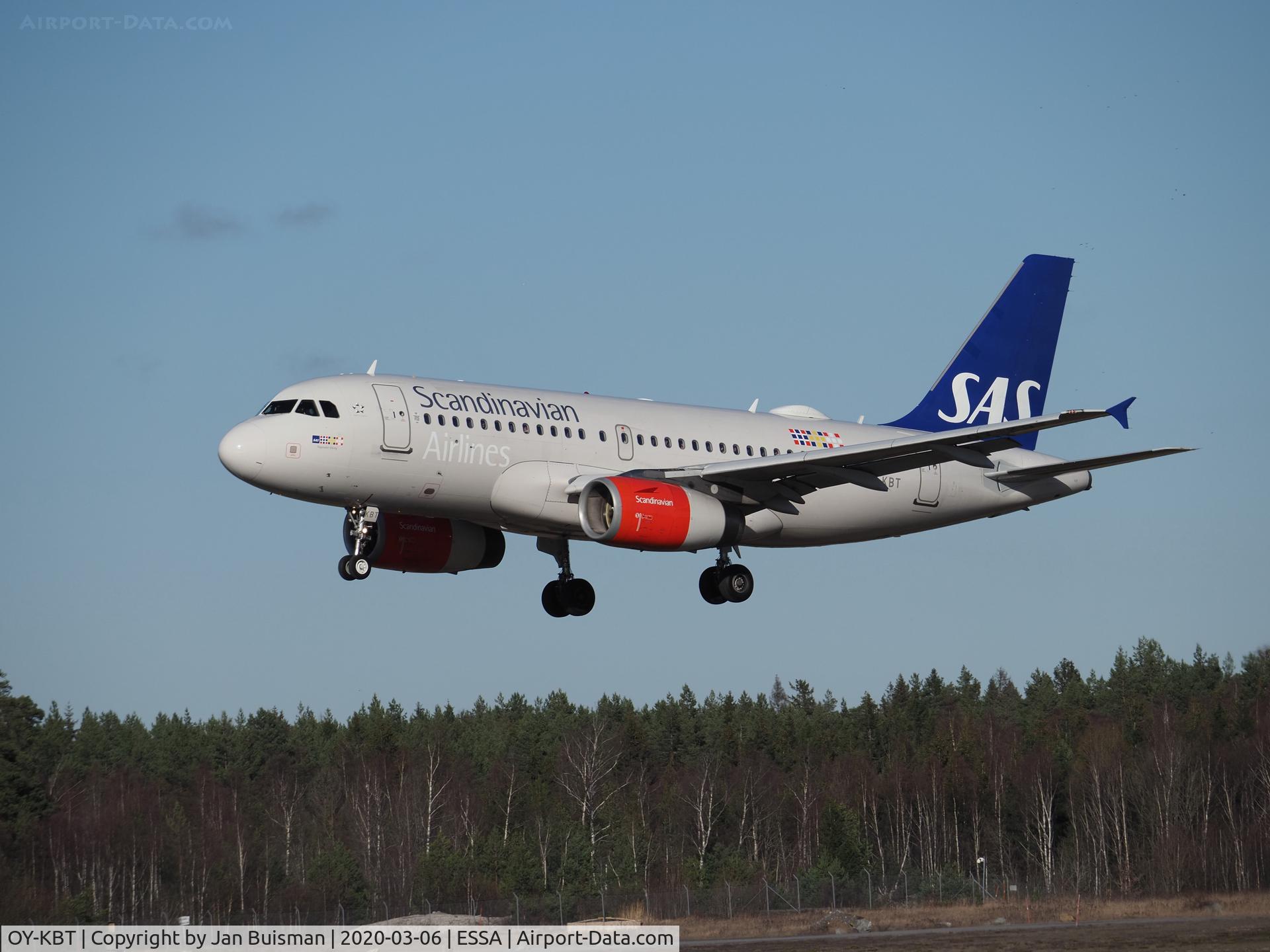 OY-KBT, 2007 Airbus A319-131 C/N 3292, SAS
