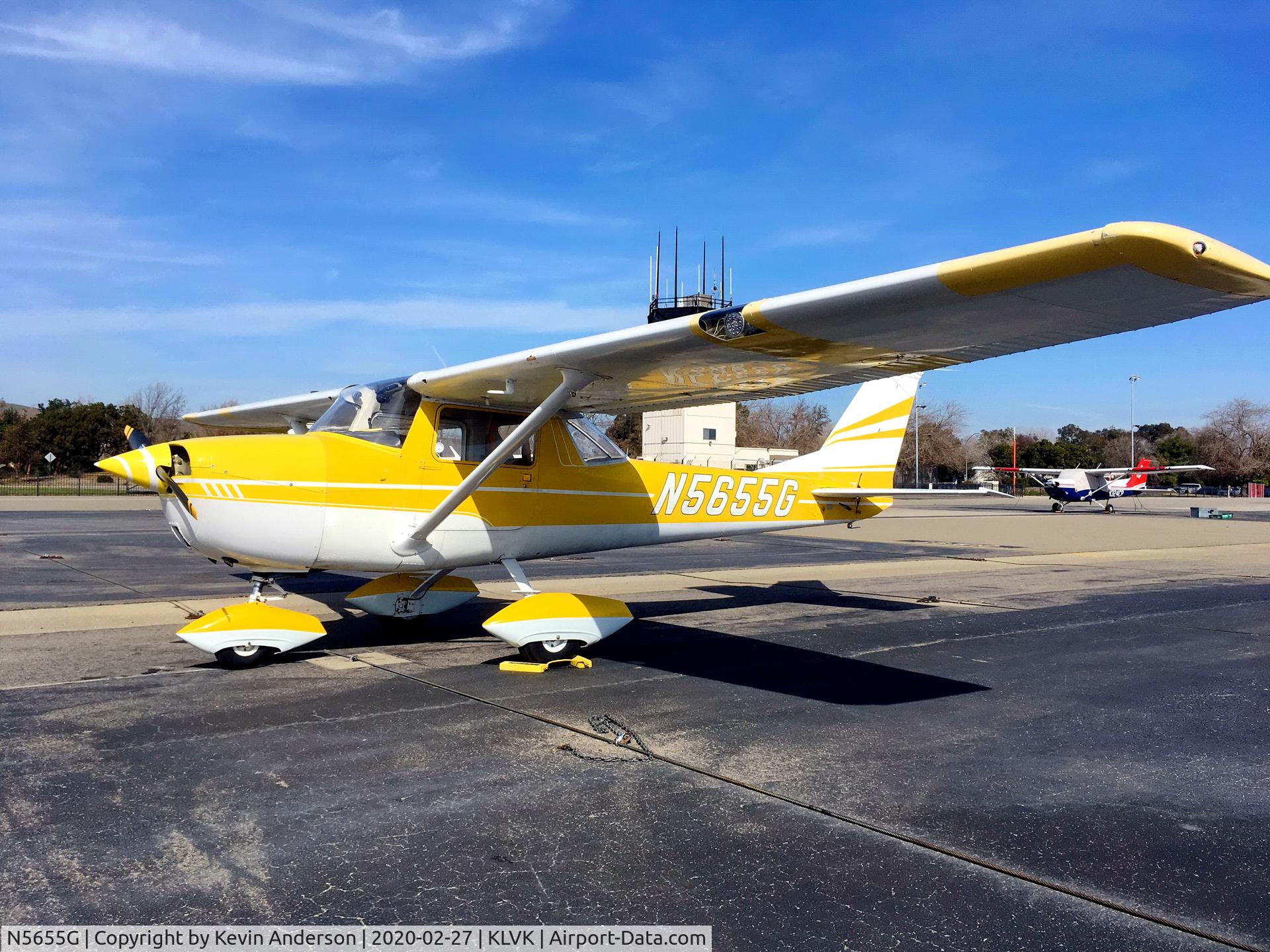 N5655G, 1969 Cessna 150K C/N 15071155, Visiting Livermore CA for lunch at the new Elevation Restaurant.