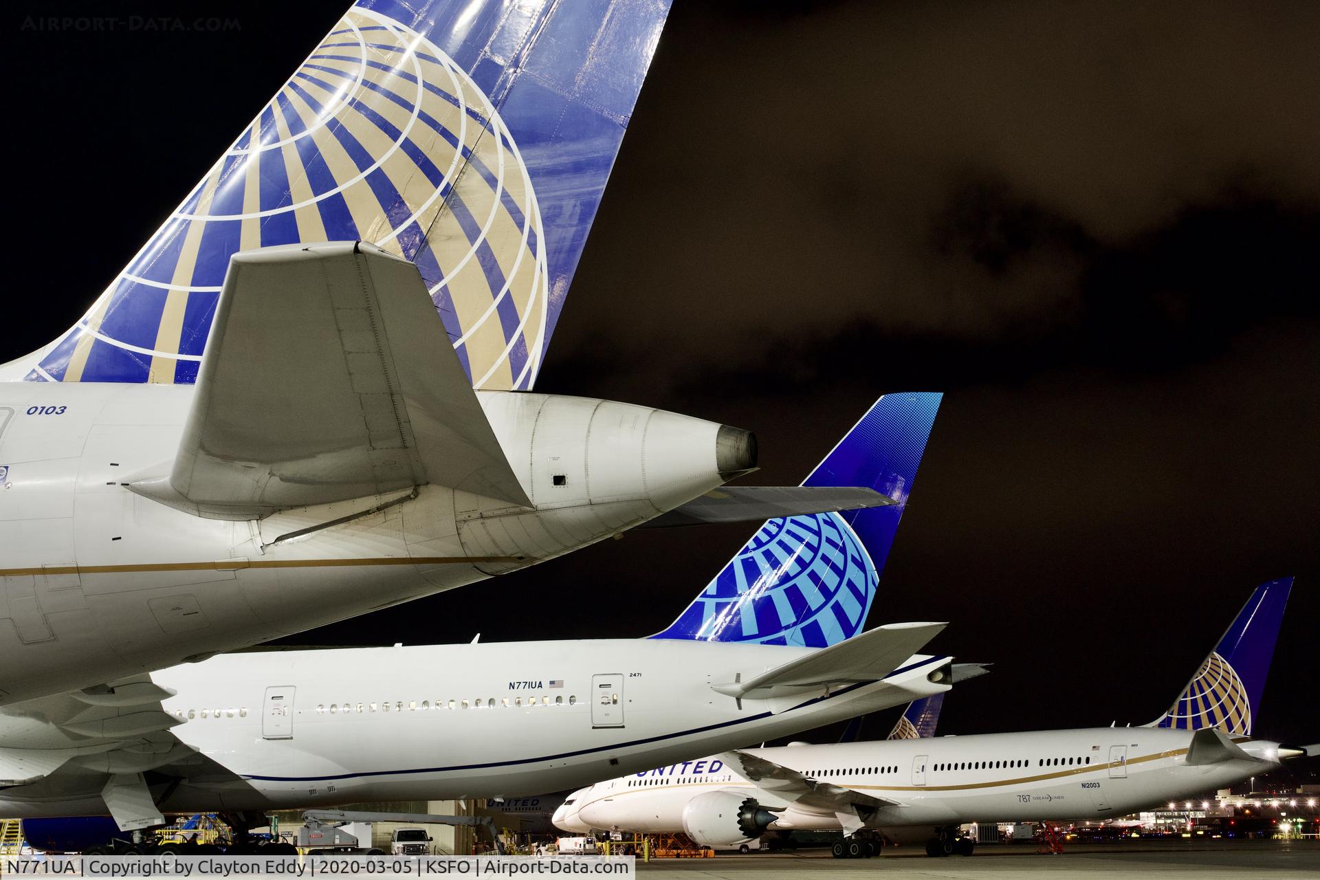 N771UA, 1995 Boeing 777-222 C/N 26932, SFO 2020.