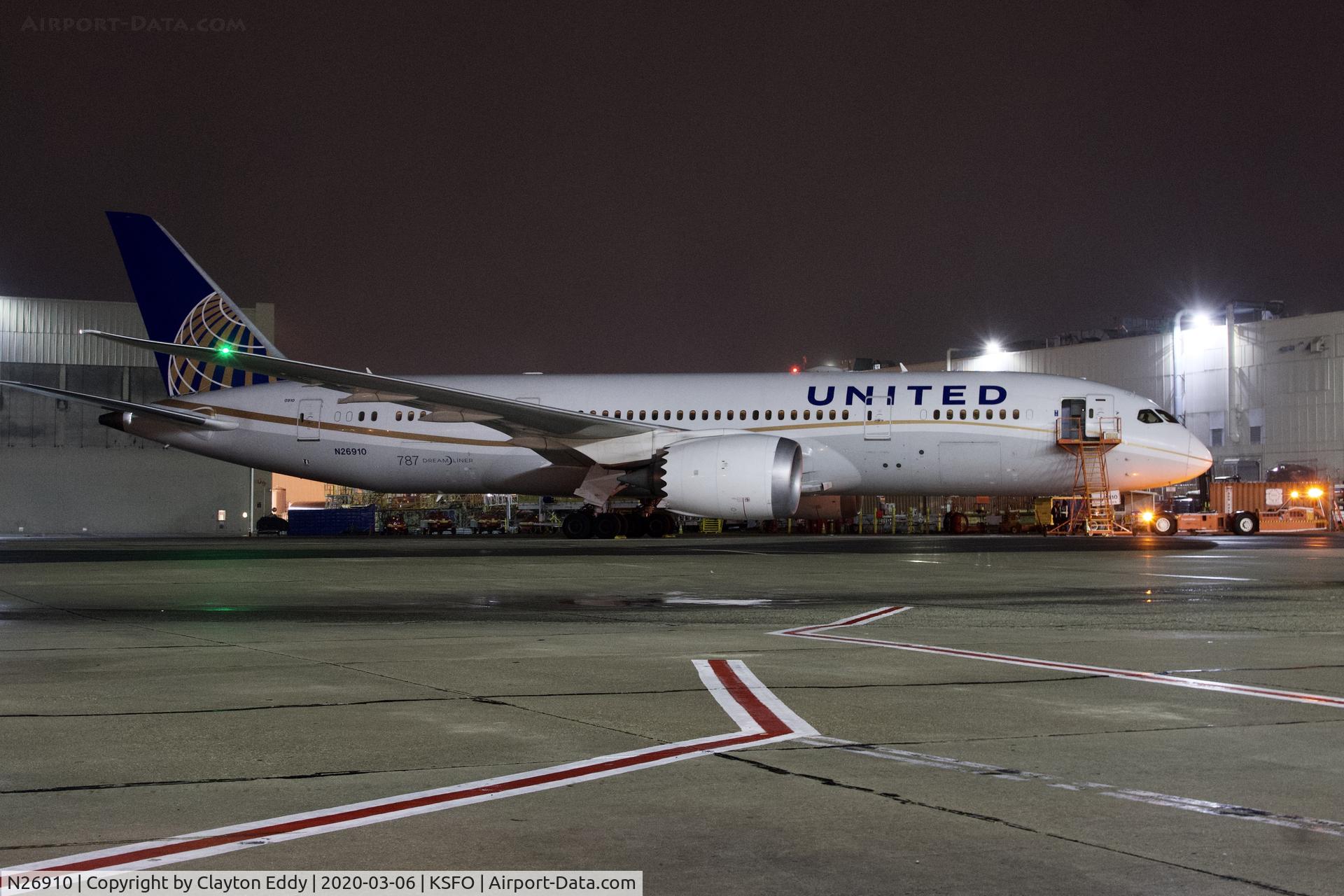 N26910, 2014 Boeing 787-8 Dreamliner C/N 34826, SFO 2020.