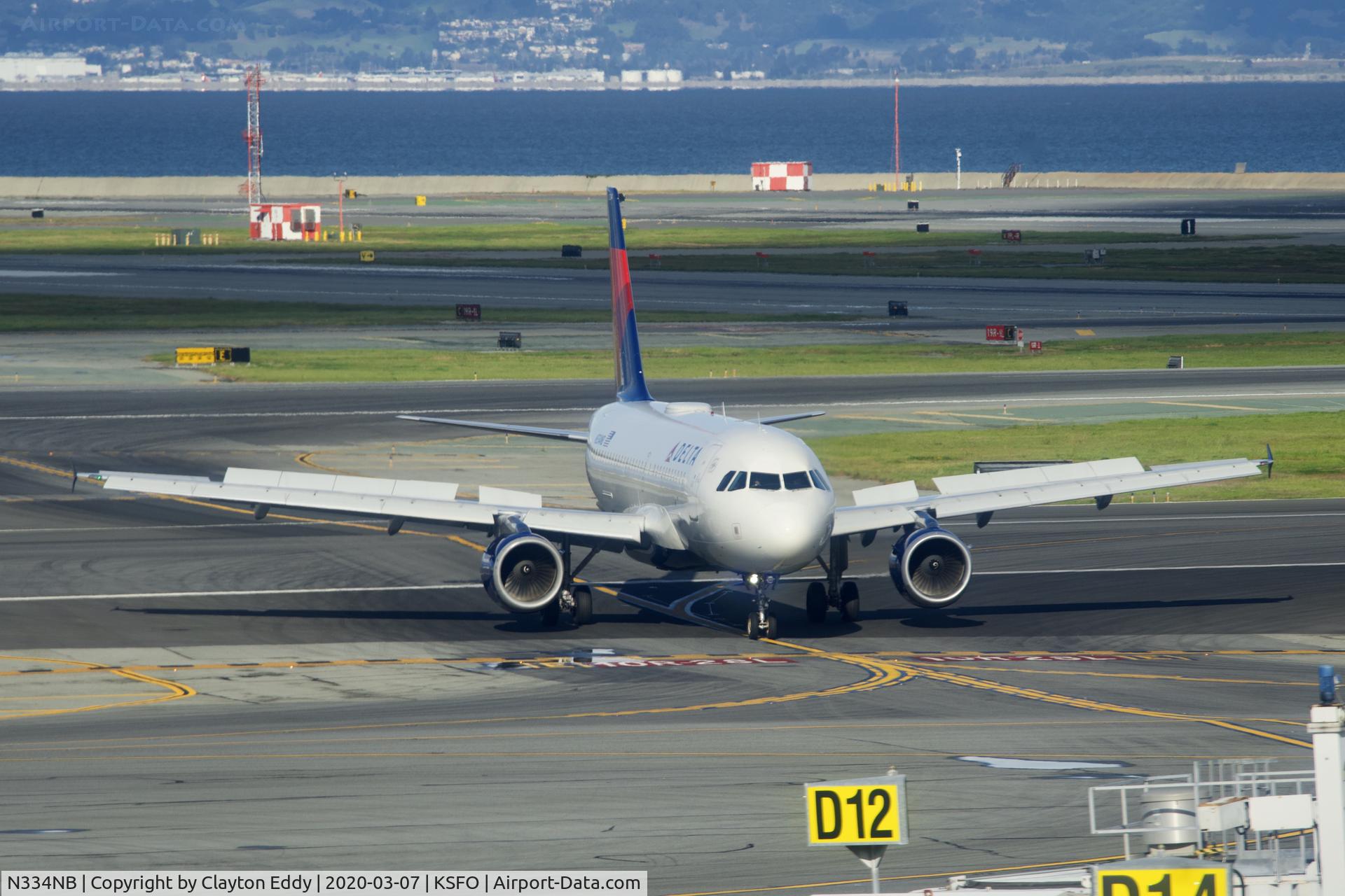 N334NB, 2002 Airbus A319-114 C/N 1659, Sky Terrace SFO 2020.