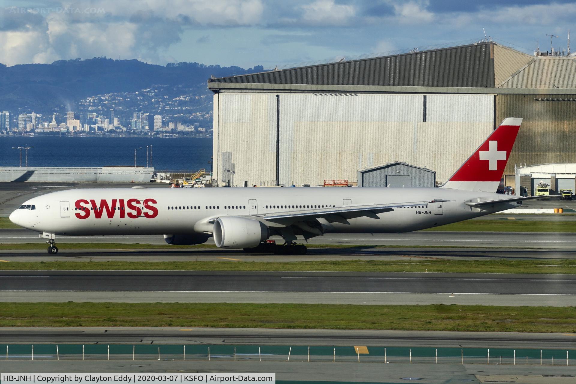HB-JNH, 2017 Boeing 777-300/ER C/N 62753, Sky Terrace SFO 2020.