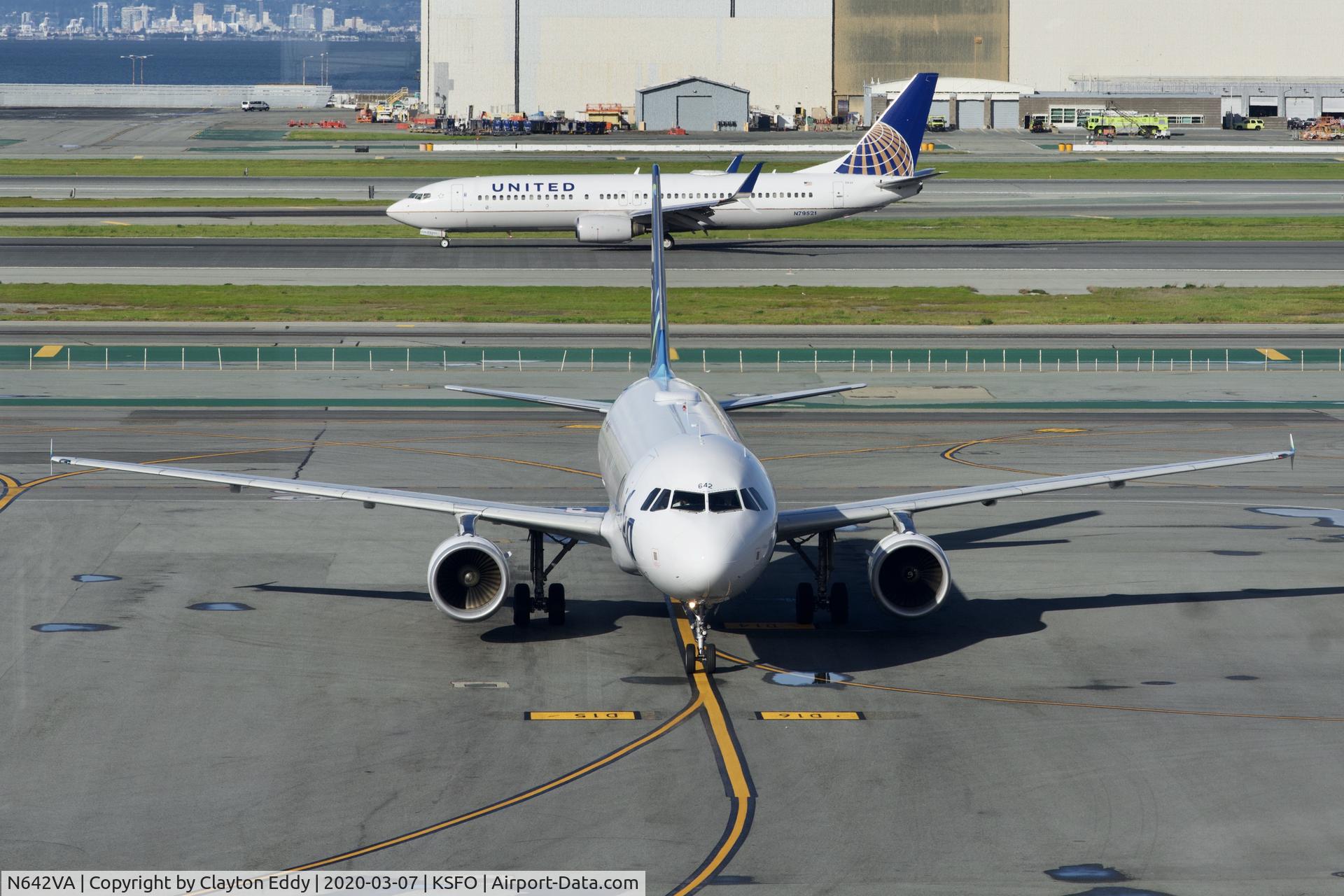 N642VA, 2008 Airbus A320-214 C/N 3670, Sky Terrace SFO 2020.