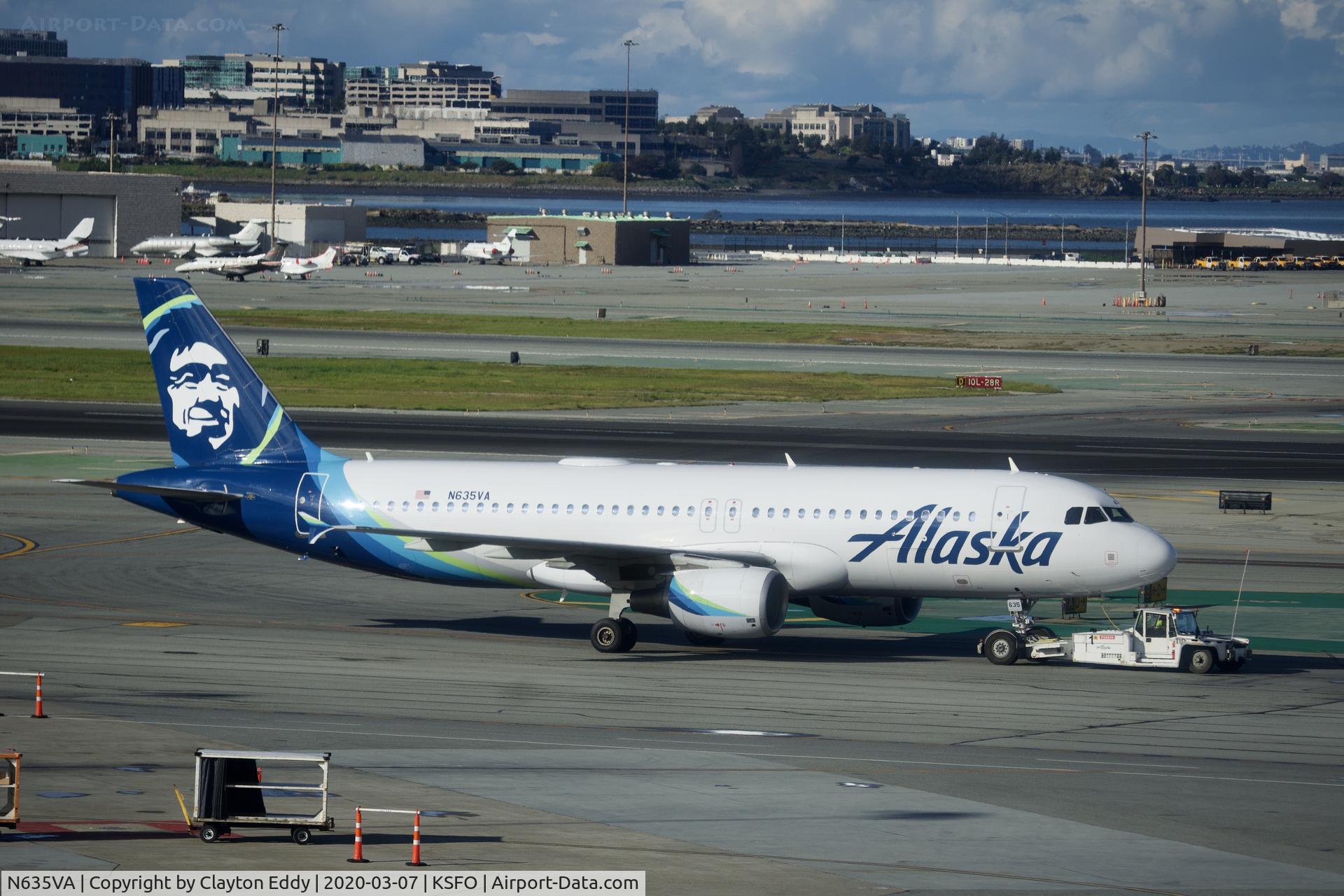 N635VA, 2008 Airbus A320-214 C/N 3398, Sky Terrace SFO 2020.
