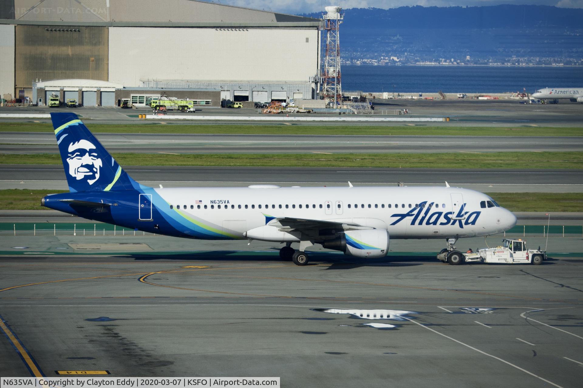 N635VA, 2008 Airbus A320-214 C/N 3398, Sky Terrace SFO 2020.
