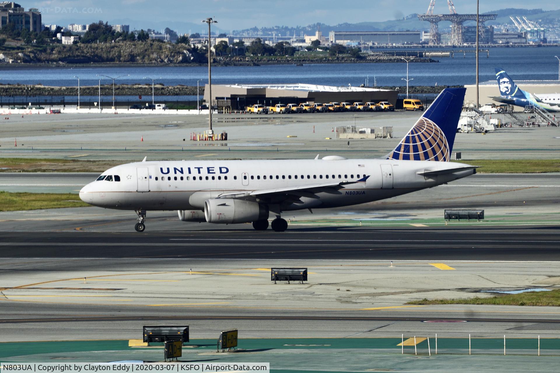 N803UA, 1997 Airbus A319-131 C/N 748, Sky Terrace SFO 2020.