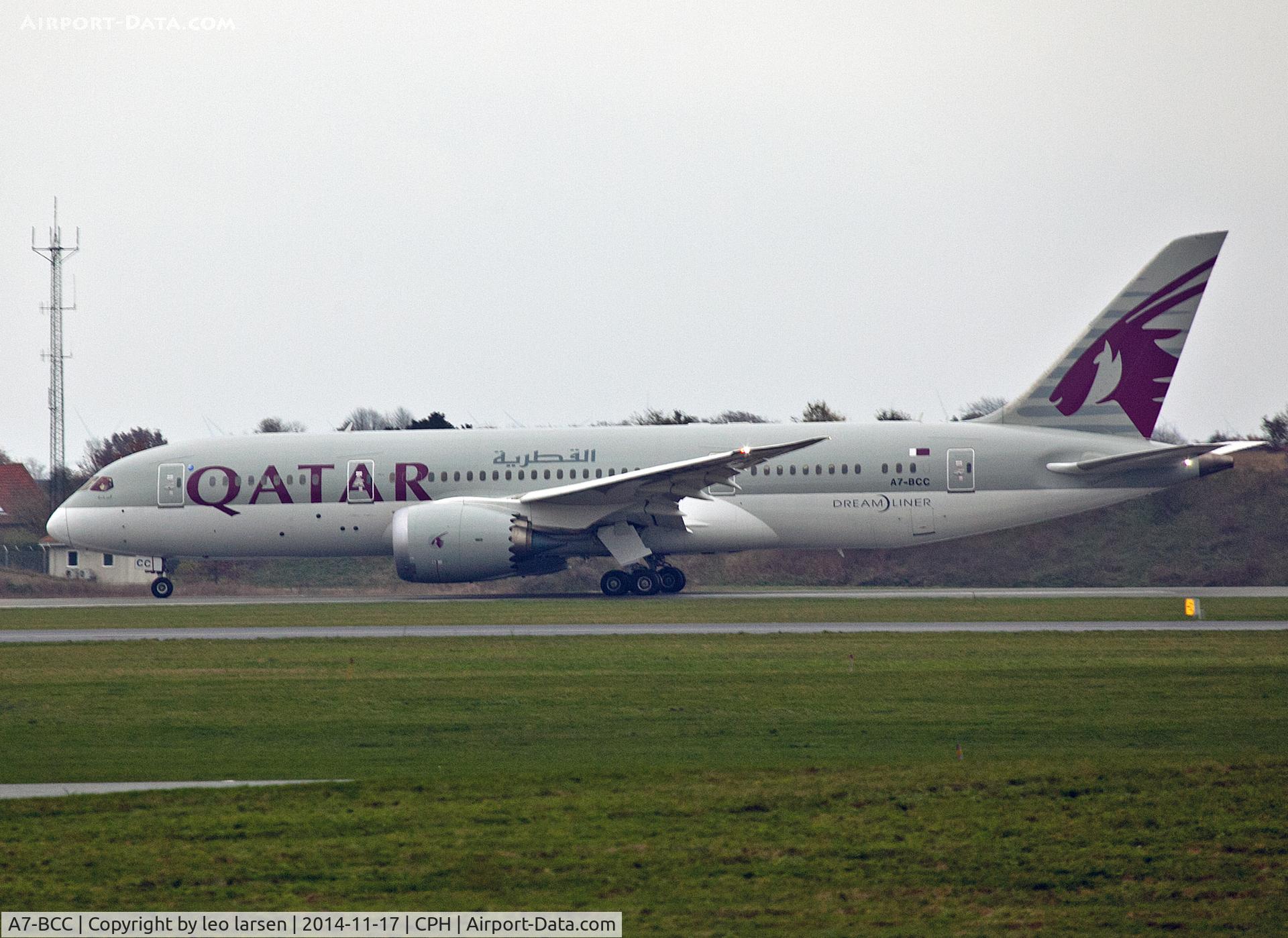 A7-BCC, 2012 Boeing 787-8 Dreamliner C/N 38321, Copenhagen 17.11.2014