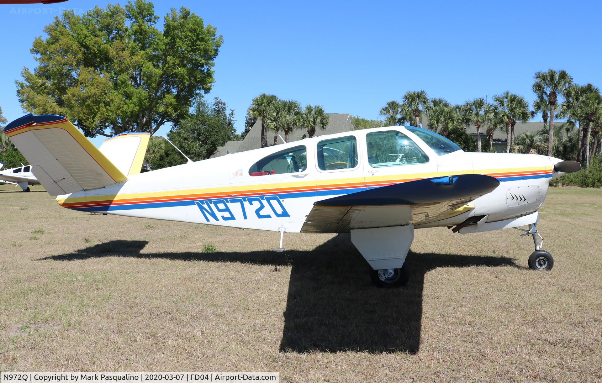 N972Q, 1961 Beech P35 Bonanza C/N D-6851, Beech P35