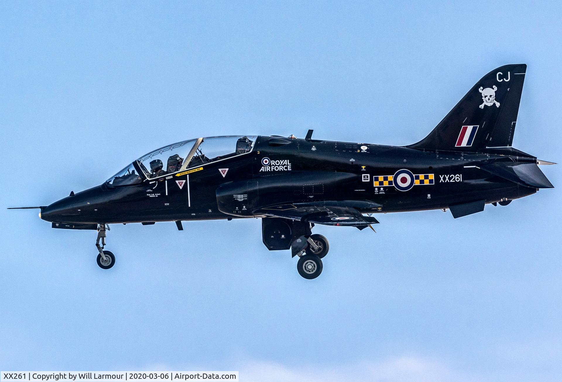 XX261, 1978 Hawker Siddeley Hawk T.1A C/N 097/312097, On short finals to RAF Leeming after a training sortie over the North York Moors.