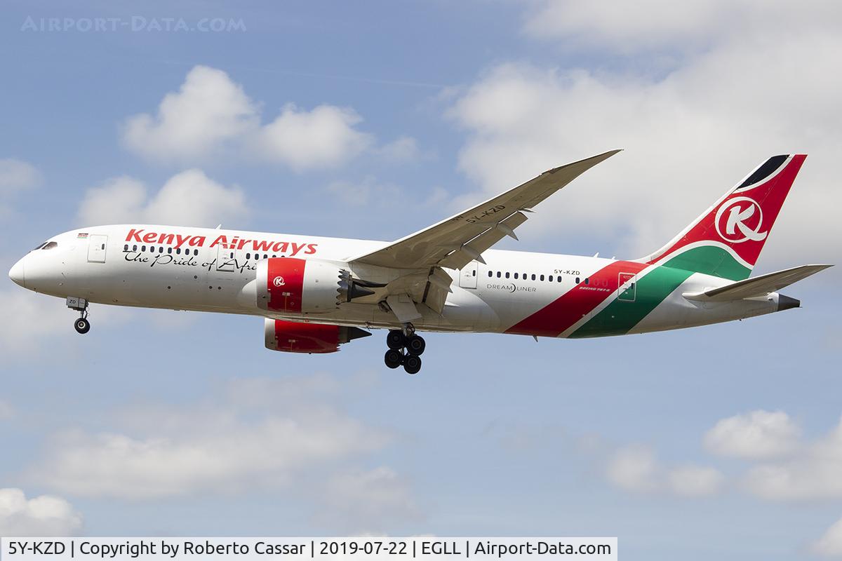 5Y-KZD, 2014 Boeing 787-8 Dreamliner C/N 36041, Heathrow