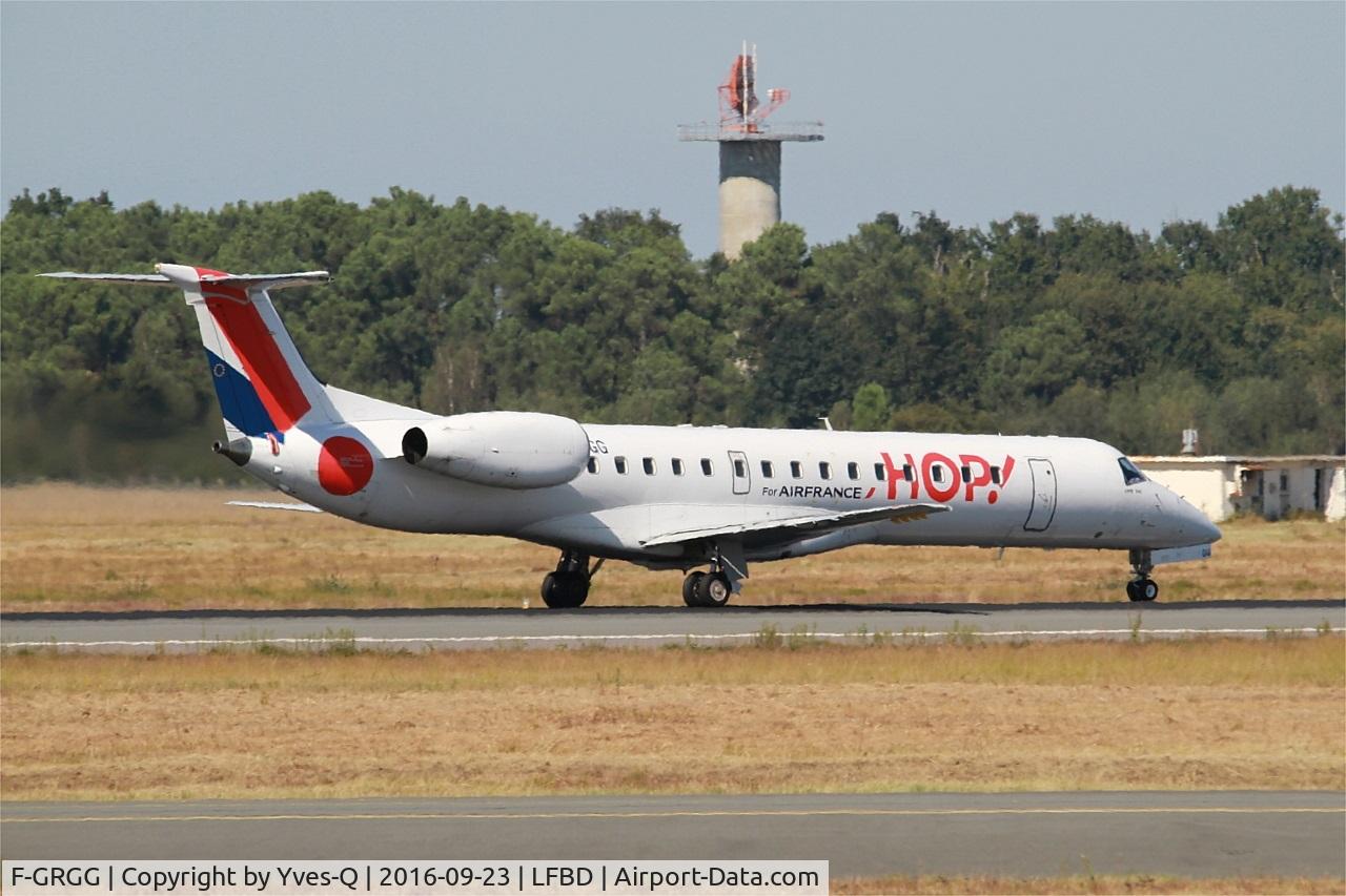 F-GRGG, 1999 Embraer ERJ-145EP (EMB-145EP) C/N 145118, Embraer EMB-145EU, Take off run rwy 05, Bordeaux Mérignac airport (LFBD-BOD)