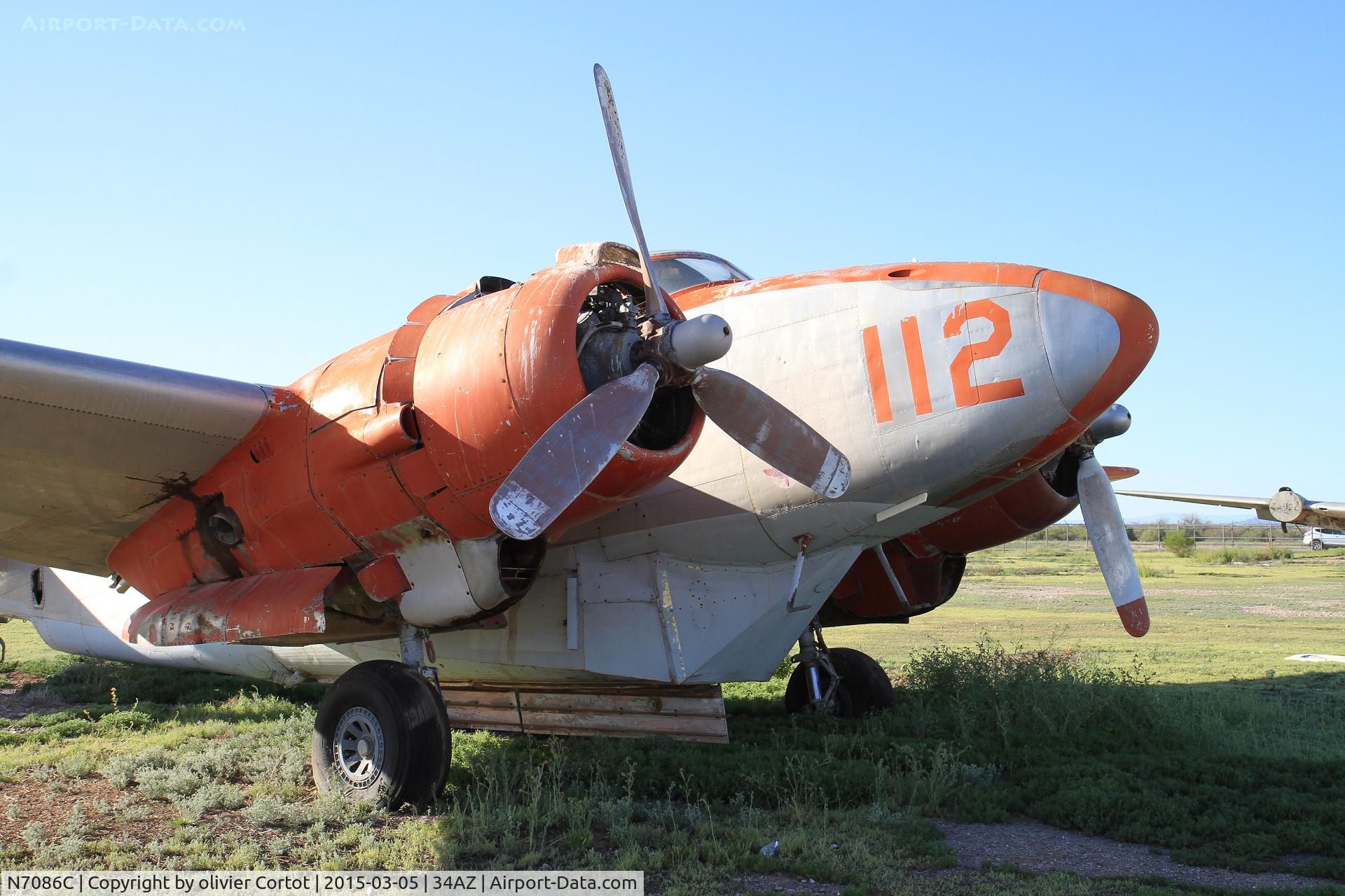 N7086C, 1945 Lockheed PV-2 Harpoon C/N 15-1410, lost in the desert...
