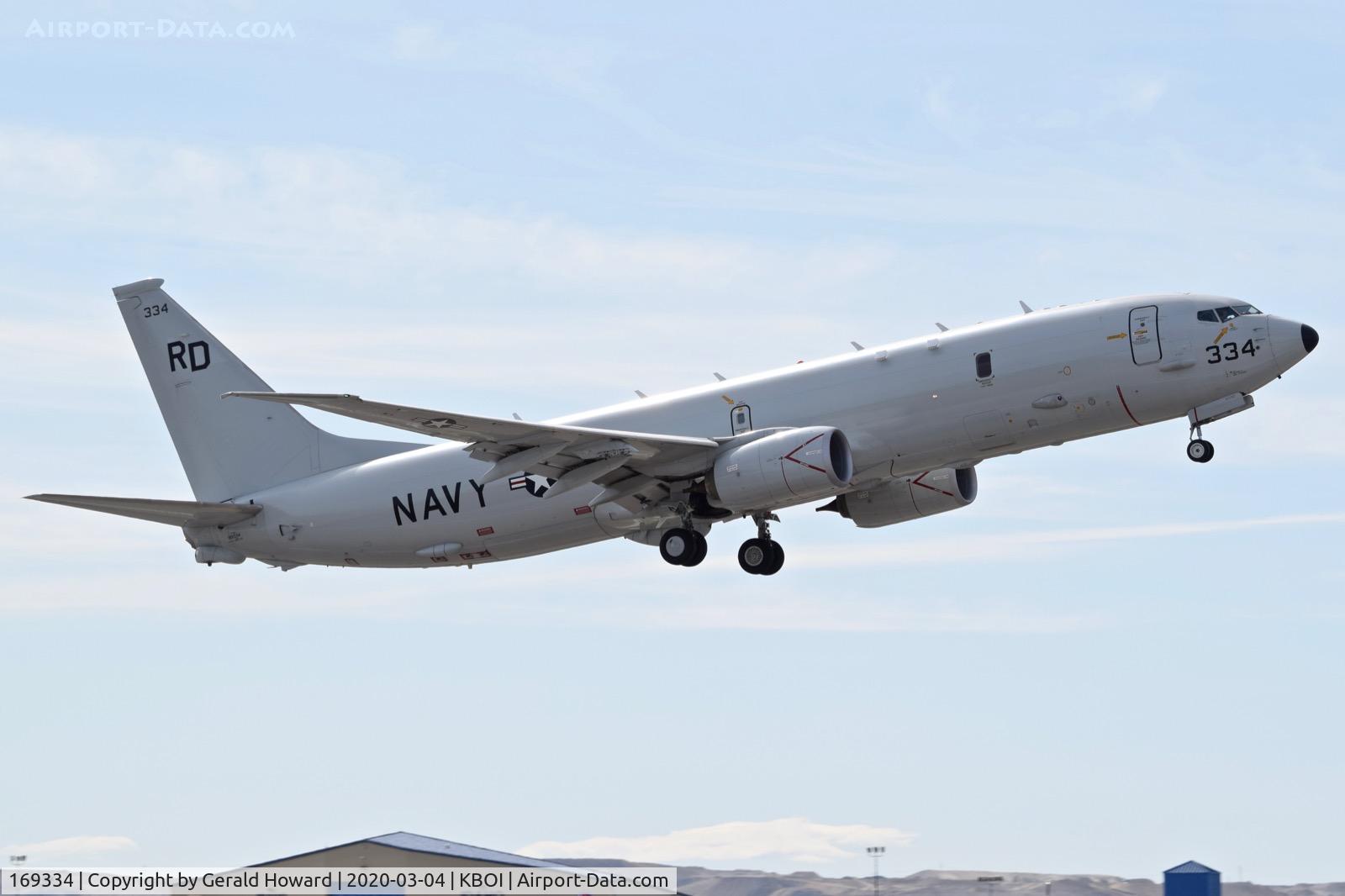 169334, 2017 Boeing P-8A Poseidon C/N 63181/6440, Climb out from 10L. RD-334, VP-47 