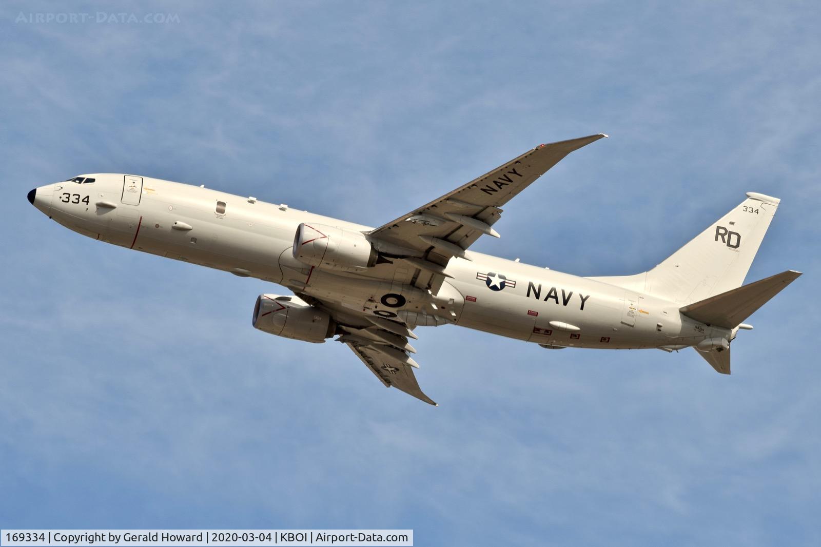 169334, 2017 Boeing P-8A Poseidon C/N 63181/6440, Climb out from 10L. RD-334, VP-47 