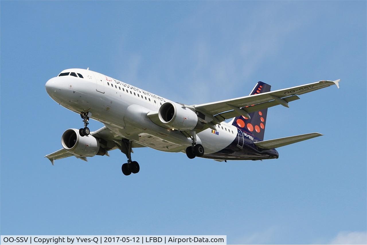 OO-SSV, 2004 Airbus A319-111 C/N 2196, Airbus A319-111, Short approach rwy 23, Bordeaux-Mérignac airport (LFBD-BOD)