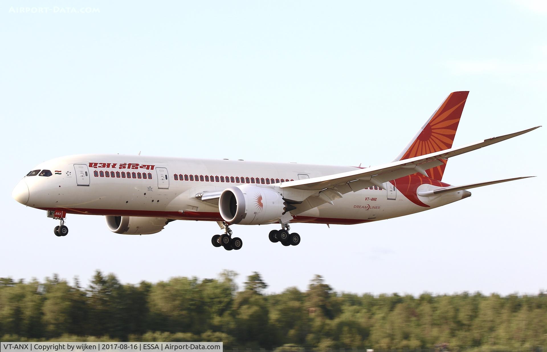 VT-ANX, 2016 Boeing 787-8 Dreamliner Dreamliner C/N 36295, RWY 26