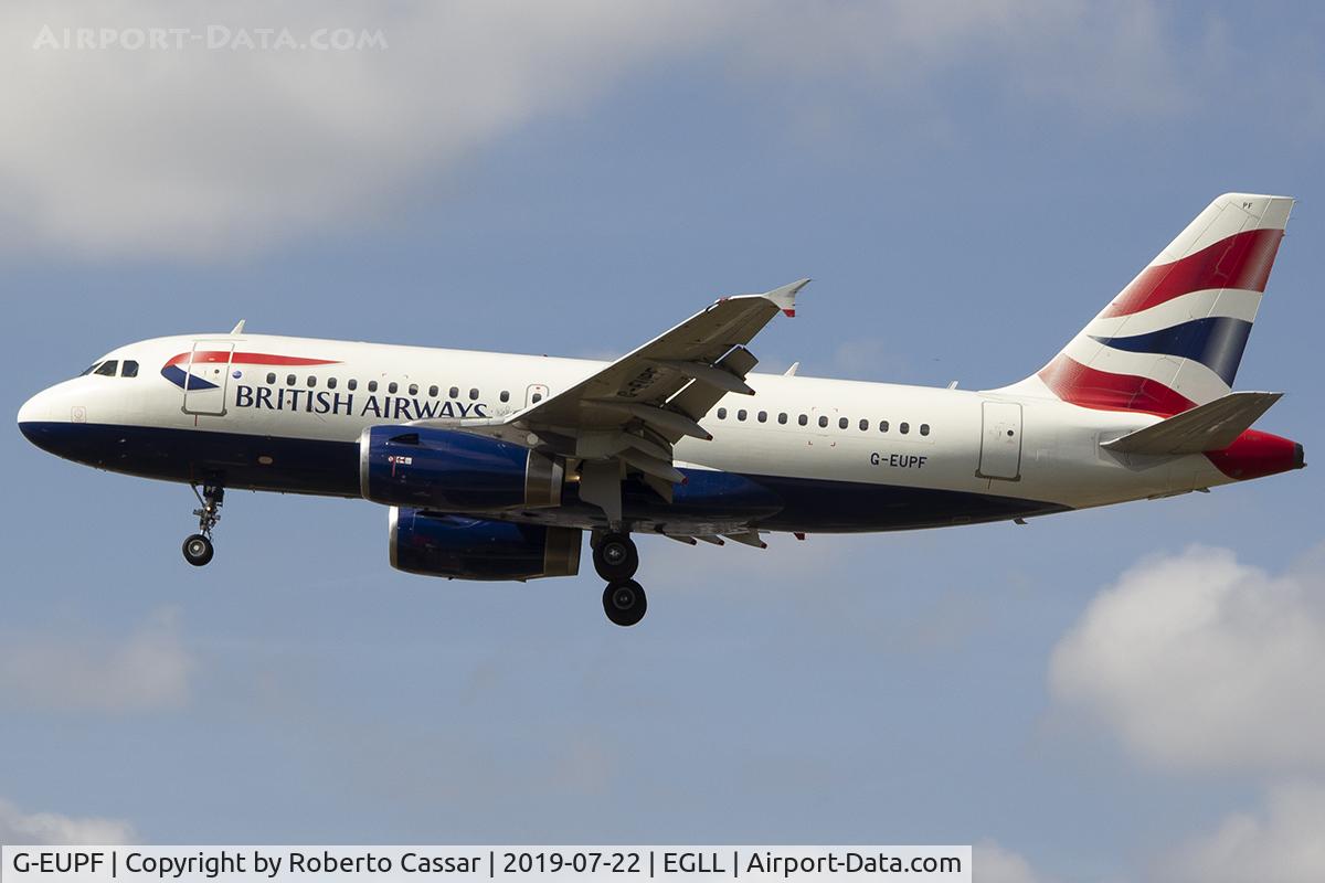 G-EUPF, 2000 Airbus A319-131 C/N 1197, Heathrow