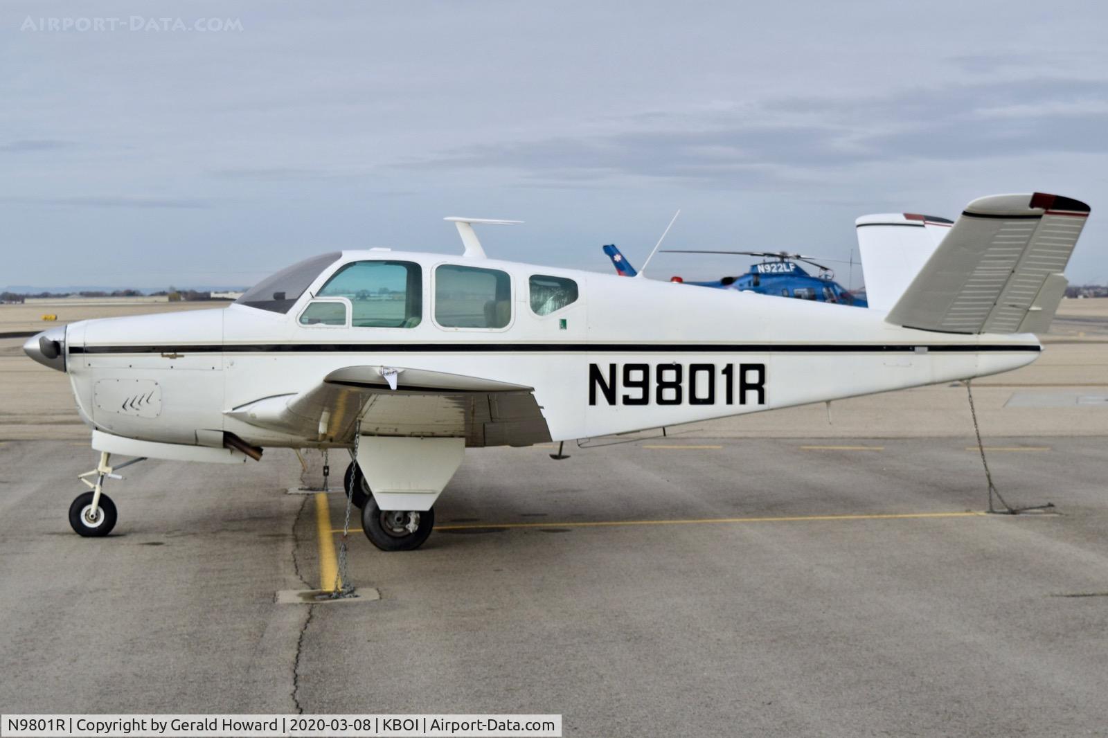 N9801R, 1960 Beech M35 Bonanza C/N D-6335, Parked on the north GA ramp.