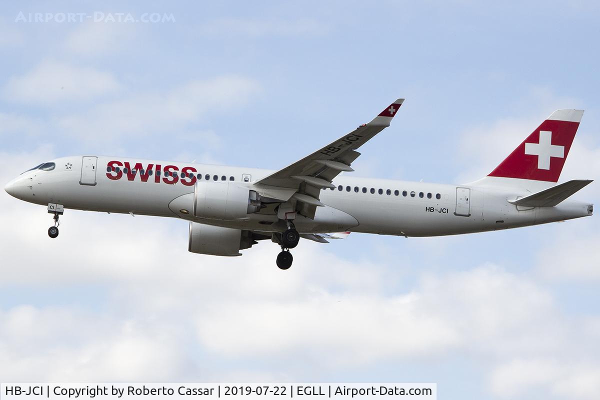 HB-JCI, 2018 Bombardier CSeries CS300 (BD-500-1A11) C/N 55023, Heathrow