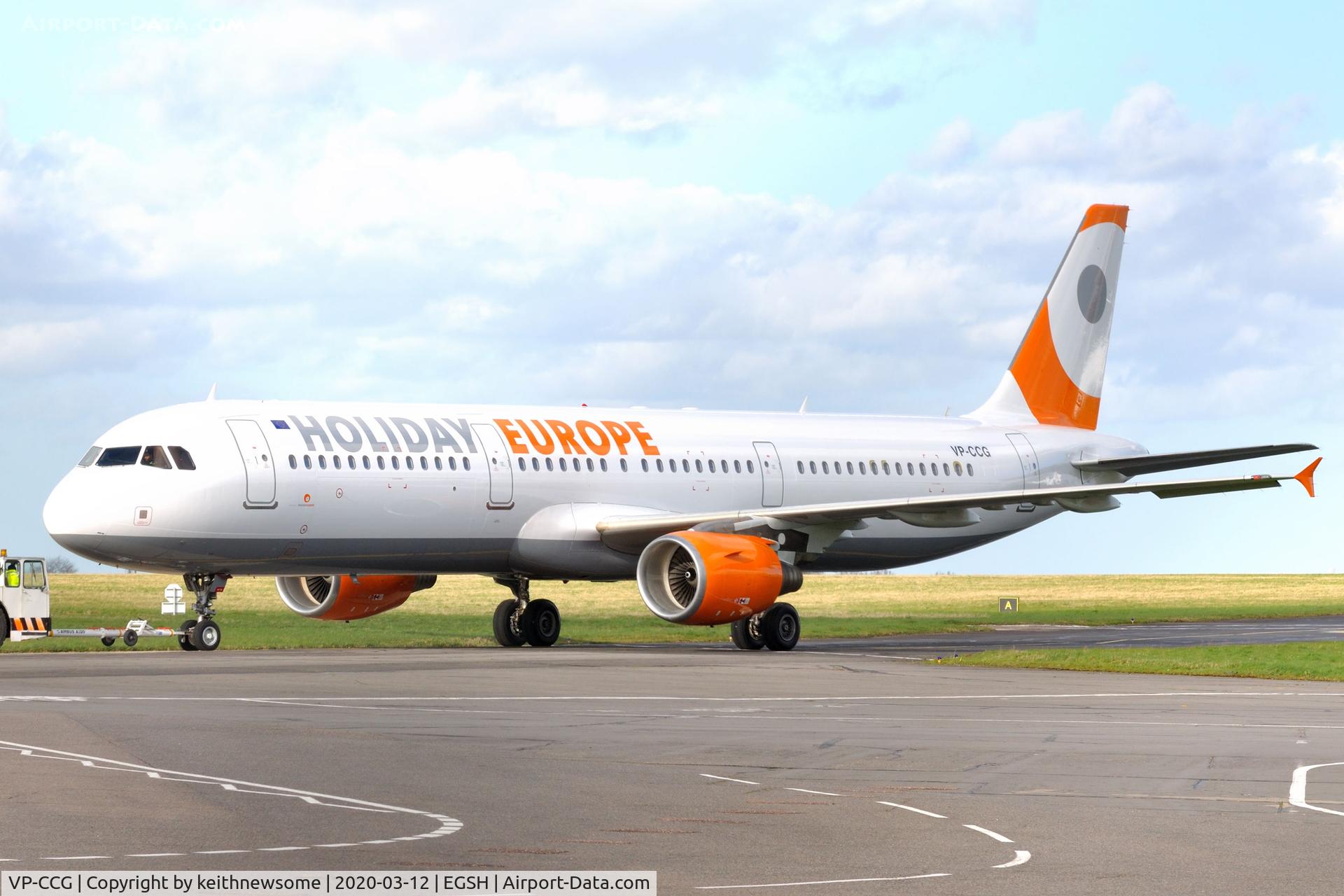 VP-CCG, 2002 Airbus A321-211 C/N 1887, Removed from spray shop with Holiday Europe colour scheme.