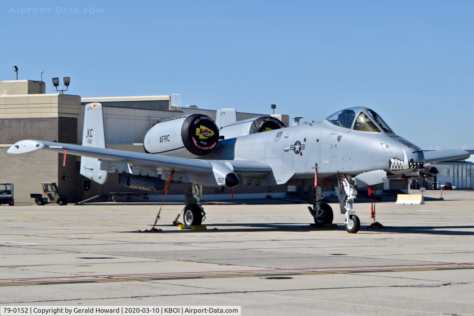 79-0152, 1979 Fairchild Republic A-10C Thunderbolt II C/N A10-0416, Parked on the Idaho ANG ramp. 303rd Fighter Sq., 442nd Fighter Wing, Whiteman AFB, MO.