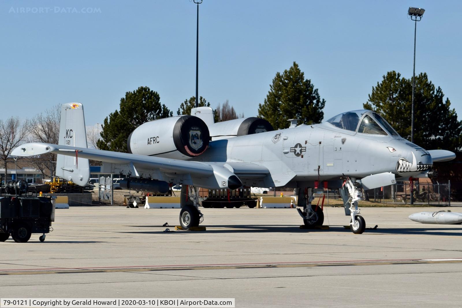 79-0121, 1979 Fairchild Republic A-10C Thunderbolt II C/N A10-0385, Parked on the Idaho ANG ramp. 303rd Fighter Sq., 442nd Fighter Wing, Whiteman AFB, MO.