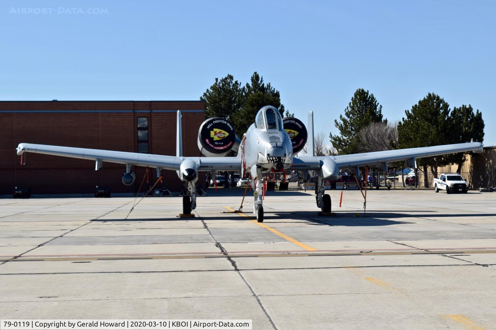 79-0119, 1978 Fairchild Republic A-10C Thunderbolt II C/N A10-0383, Parked on the Idaho ANG ramp. 303rd Fighter Sq., 442nd Fighter Wing, Whiteman AFB, MO.