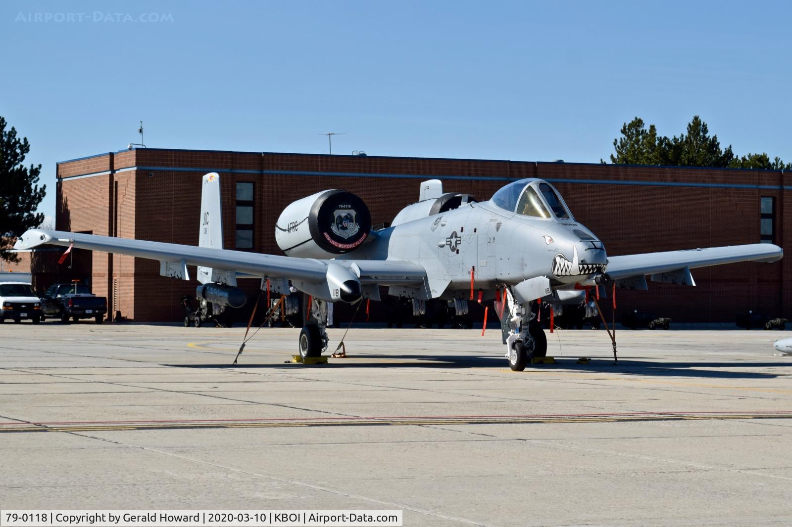 79-0118, 1979 Fairchild Republic A-10C Thunderbolt II C/N A10-0382, Parked on the Idaho ANG ramp. 303rd Fighter Sq., 442nd Fighter Wing, Whiteman AFB, MO.