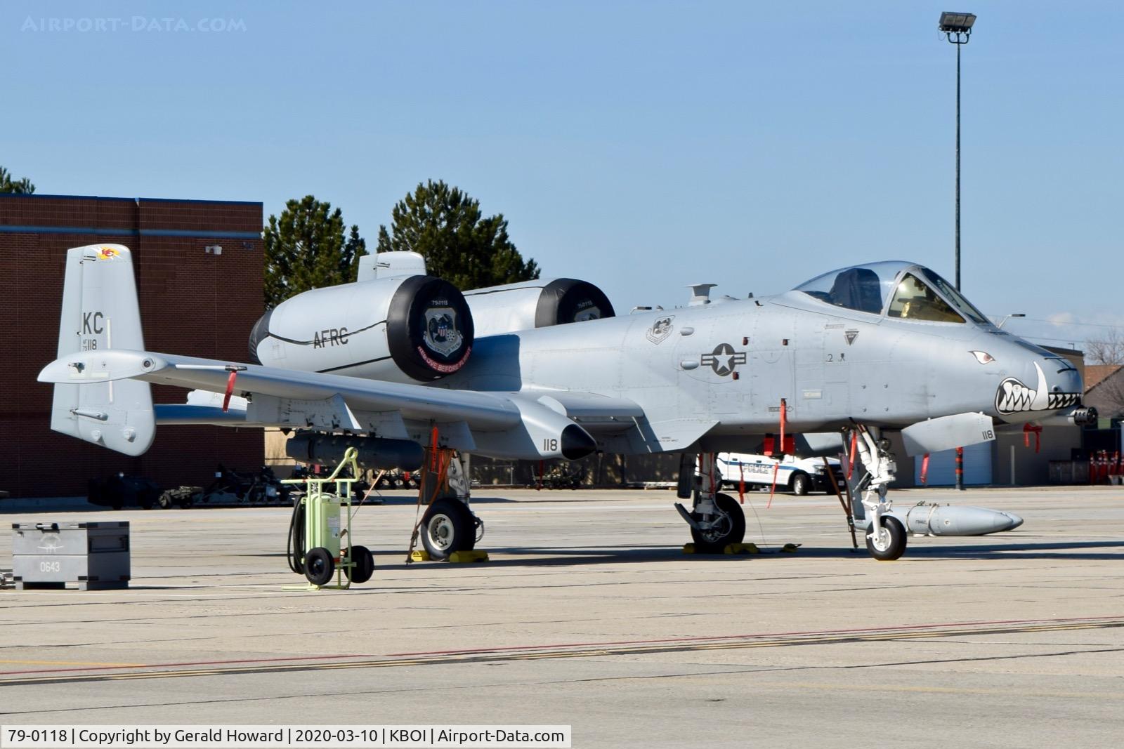 79-0118, 1979 Fairchild Republic A-10C Thunderbolt II C/N A10-0382, Parked on the Idaho ANG ramp. 303rd Fighter Sq., 442nd Fighter Wing, Whiteman AFB, MO.