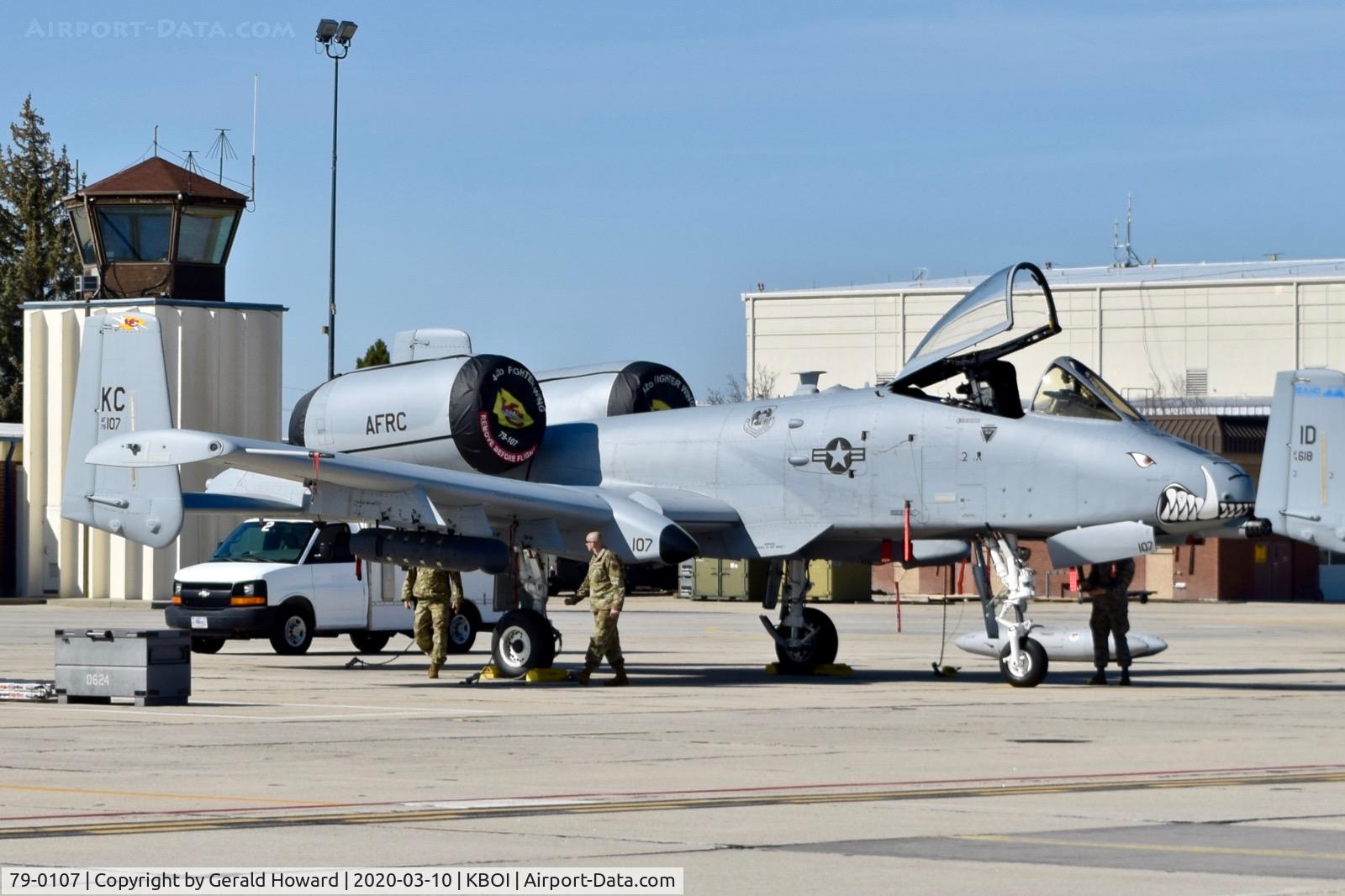 79-0107, 1979 Fairchild Republic A-10C Thunderbolt II C/N A10-0371, Parked on the Idaho ANG ramp. 303rd Fighter Sq., 442nd Fighter Wing, Whiteman AFB, MO.