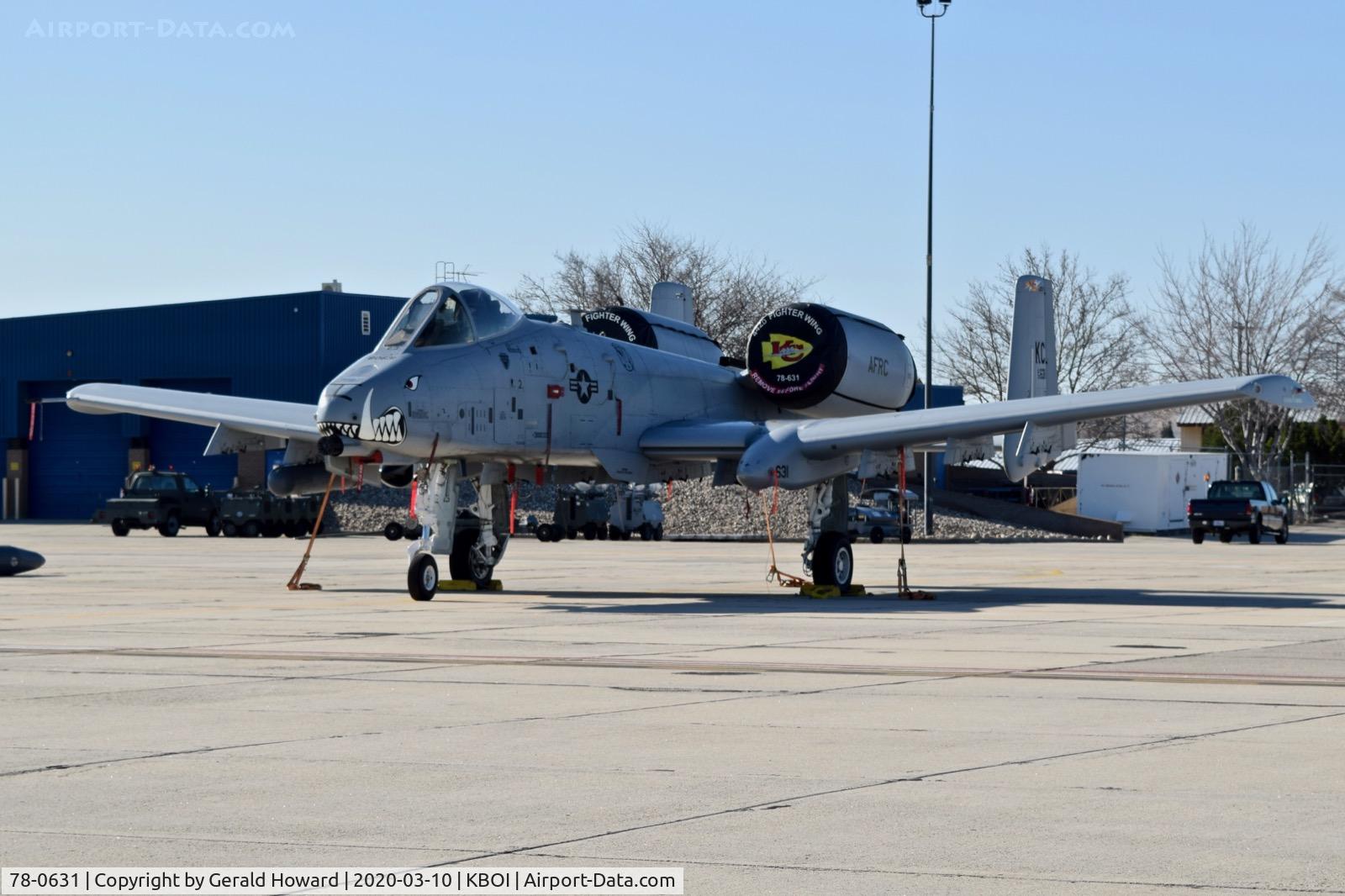 78-0631, 1978 Fairchild Republic A-10C Thunderbolt II C/N A10-0251, Parked on the Idaho ANG ramp. 303rd Fighter Sq., 442nd Fighter Wing, Whiteman AFB, MO.