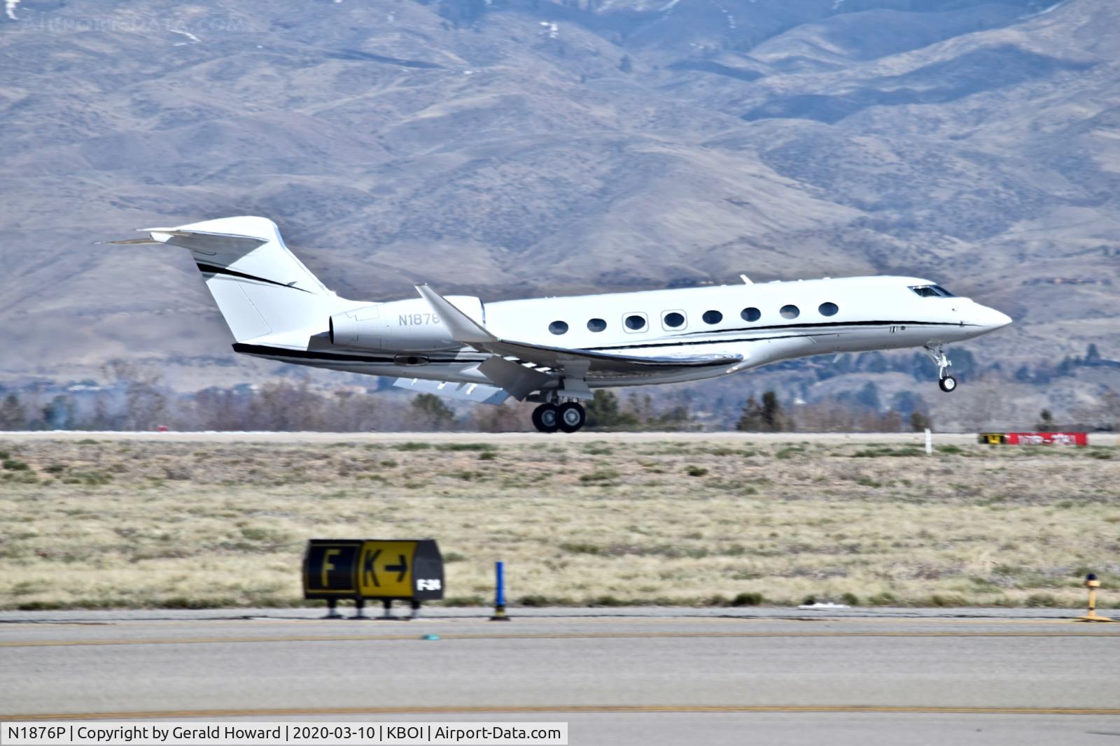 N1876P, 2019 Gulfstream G-VI (G650ER) C/N 6407, Landing 10R.