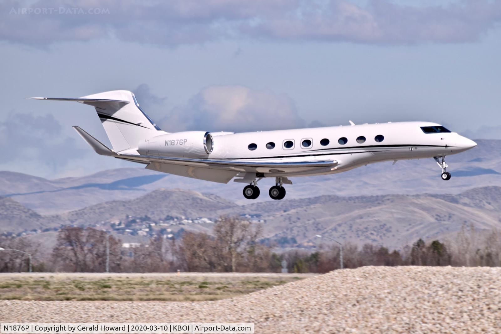 N1876P, 2019 Gulfstream G-VI (G650ER) C/N 6407, Landing 10R.