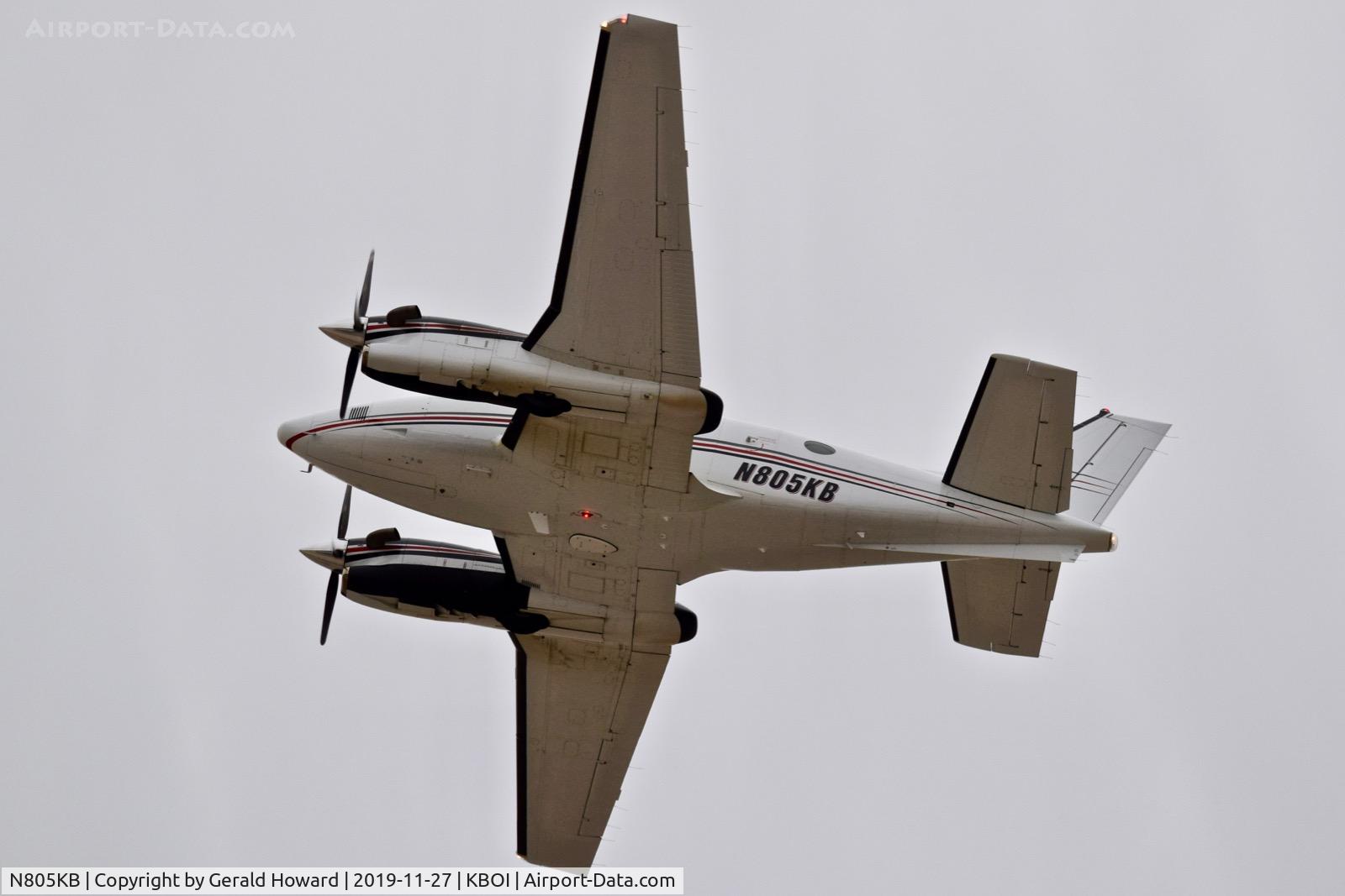 N805KB, 2008 Hawker Beechcraft C90GTI King Air C/N LJ-1924, Departing BOI.