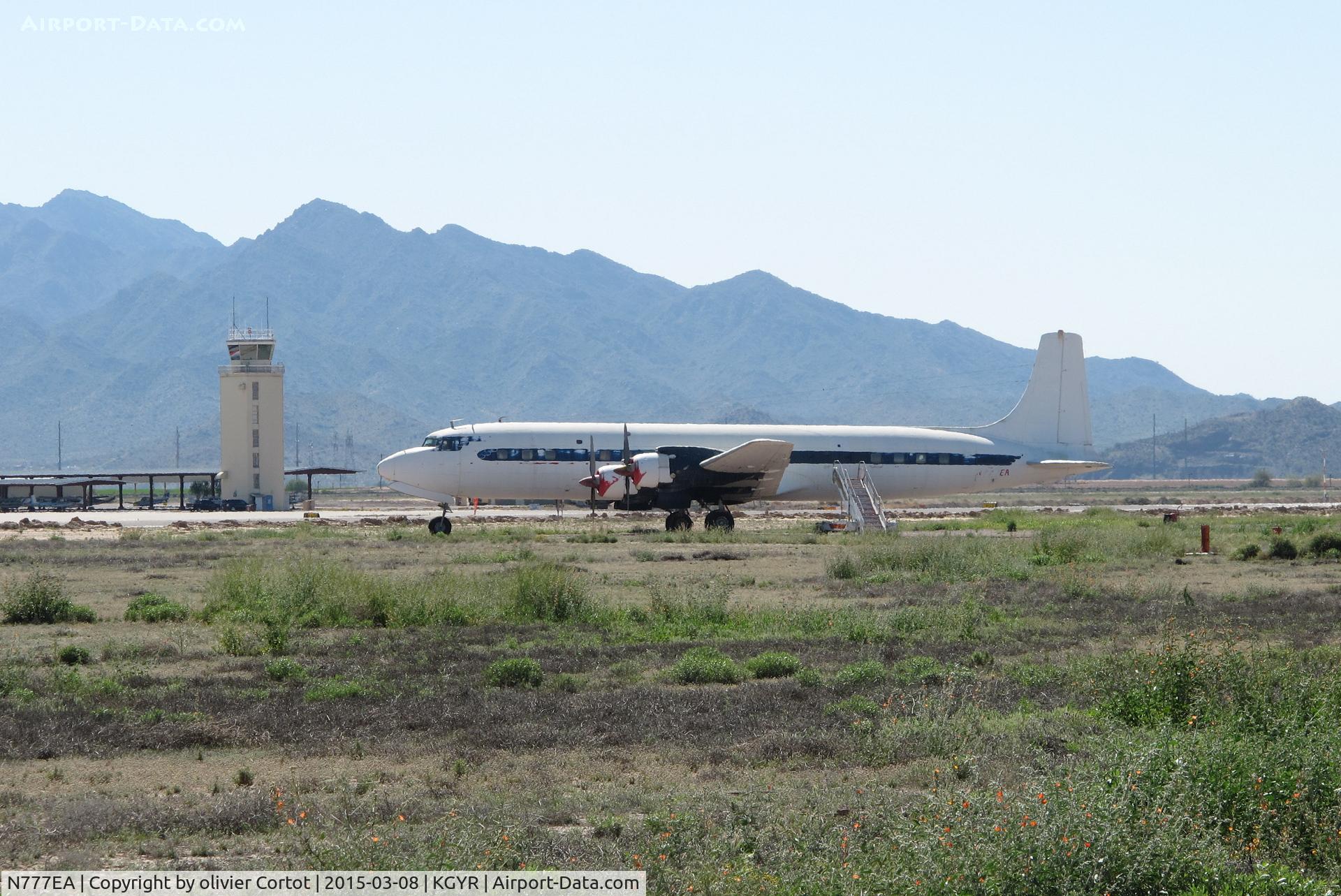 N777EA, 1958 Douglas DC-7C Seven Seas Seven Seas C/N 45549, alone in the desert