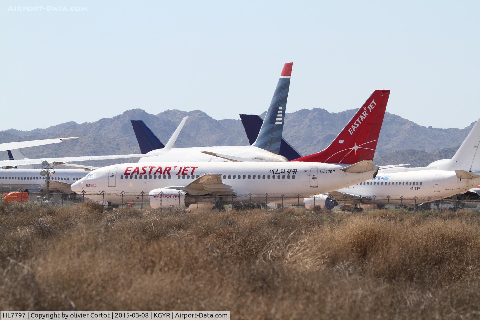 HL7797, 2001 Boeing 737-73V C/N 30240, end of life at Goodyear AZ
