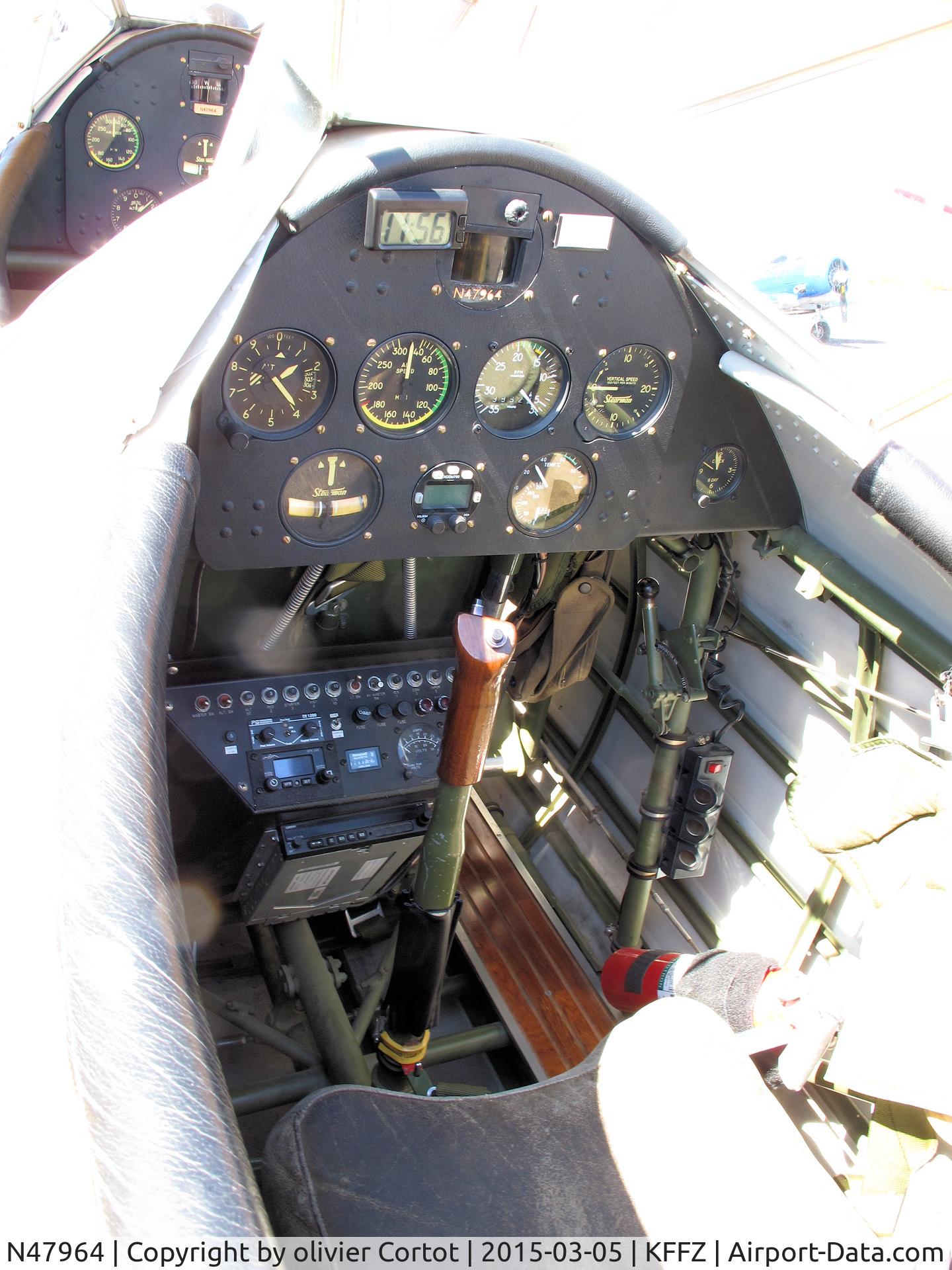 N47964, 1943 Boeing B75N1 C/N 75-7540, the cockpit