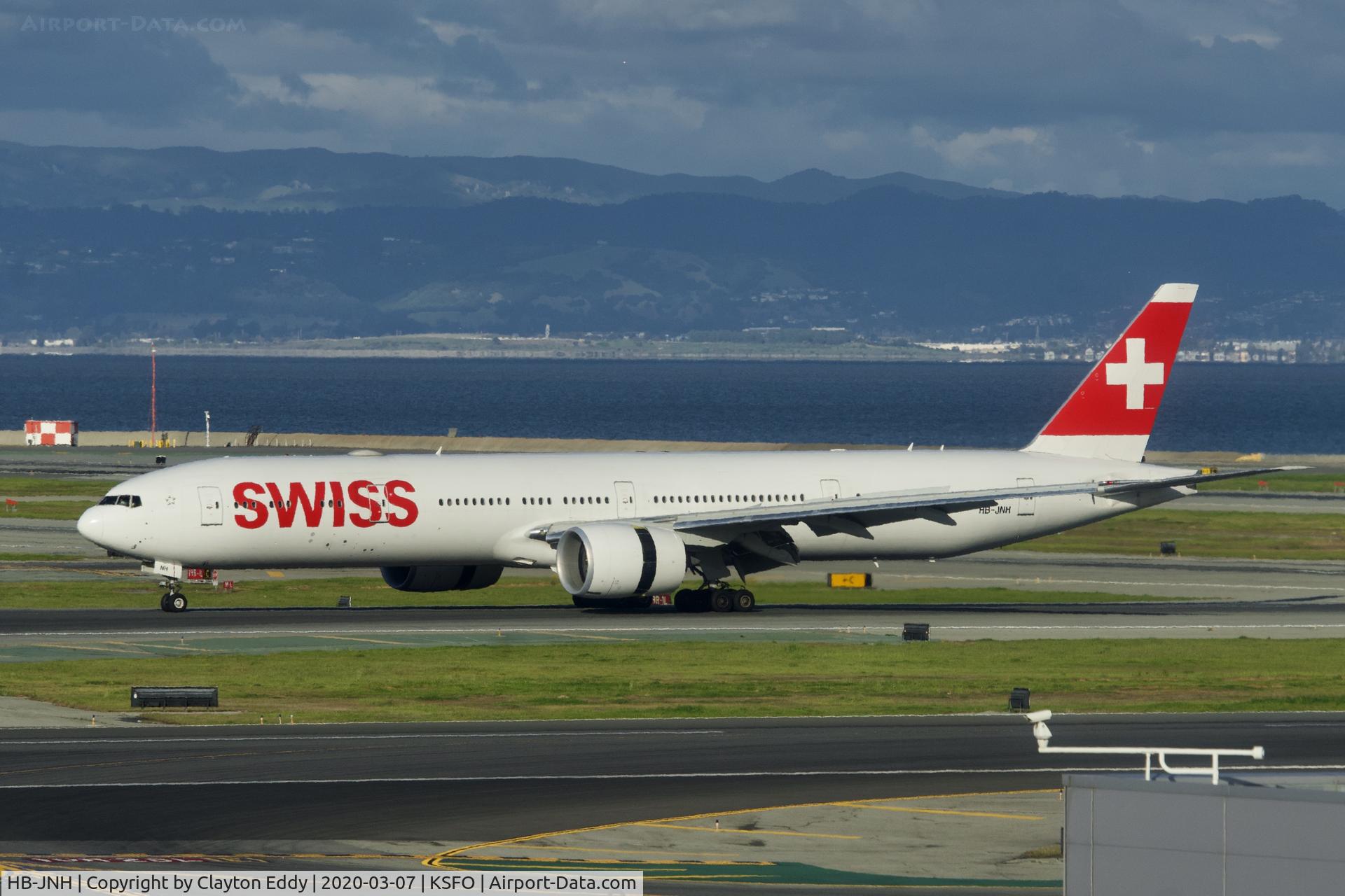 HB-JNH, 2017 Boeing 777-300/ER C/N 62753, Sky Terrace SFO 2020.