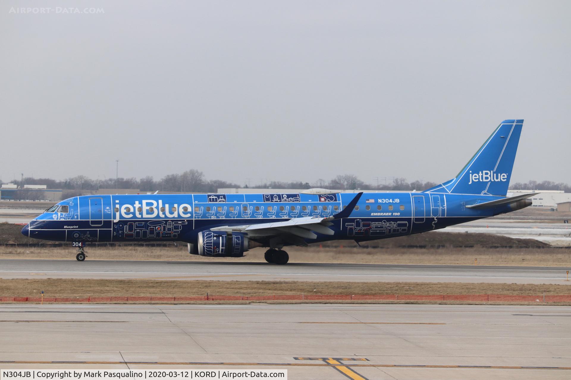 N304JB, 2009 Embraer ERJ-190-100 IGW 190AR C/N 19000257, ERJ-190-100IGW