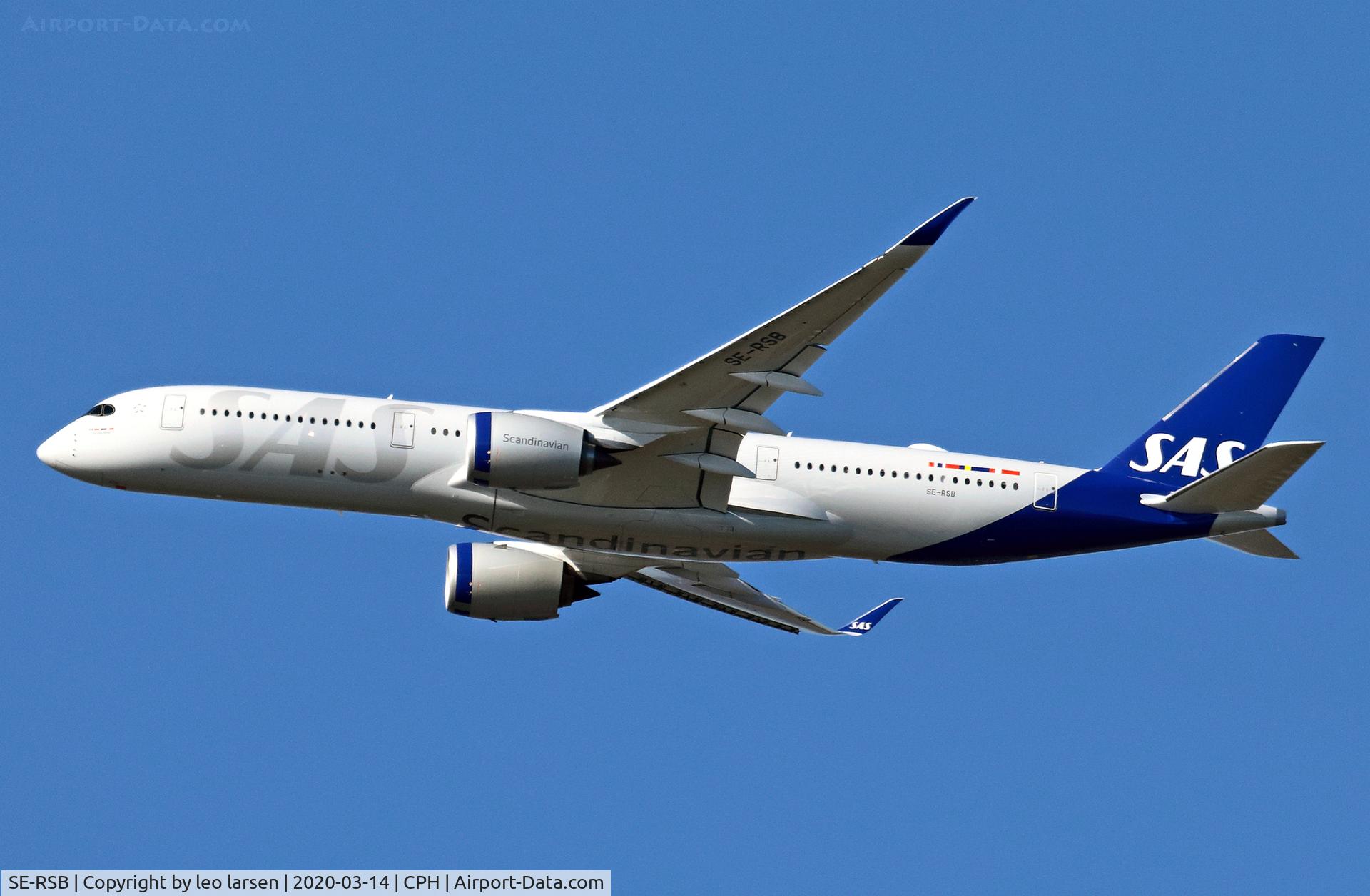 SE-RSB, 2019 Airbus A350-941 C/N 378, Copenhagen 14.3.2020 T/O R-22L