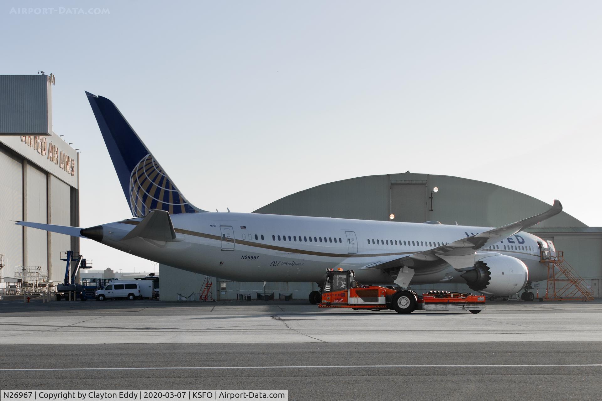 N26967, 2016 Boeing 787-9 Dreamliner Dreamliner C/N 60144, Sky Terrace SFO 2020.