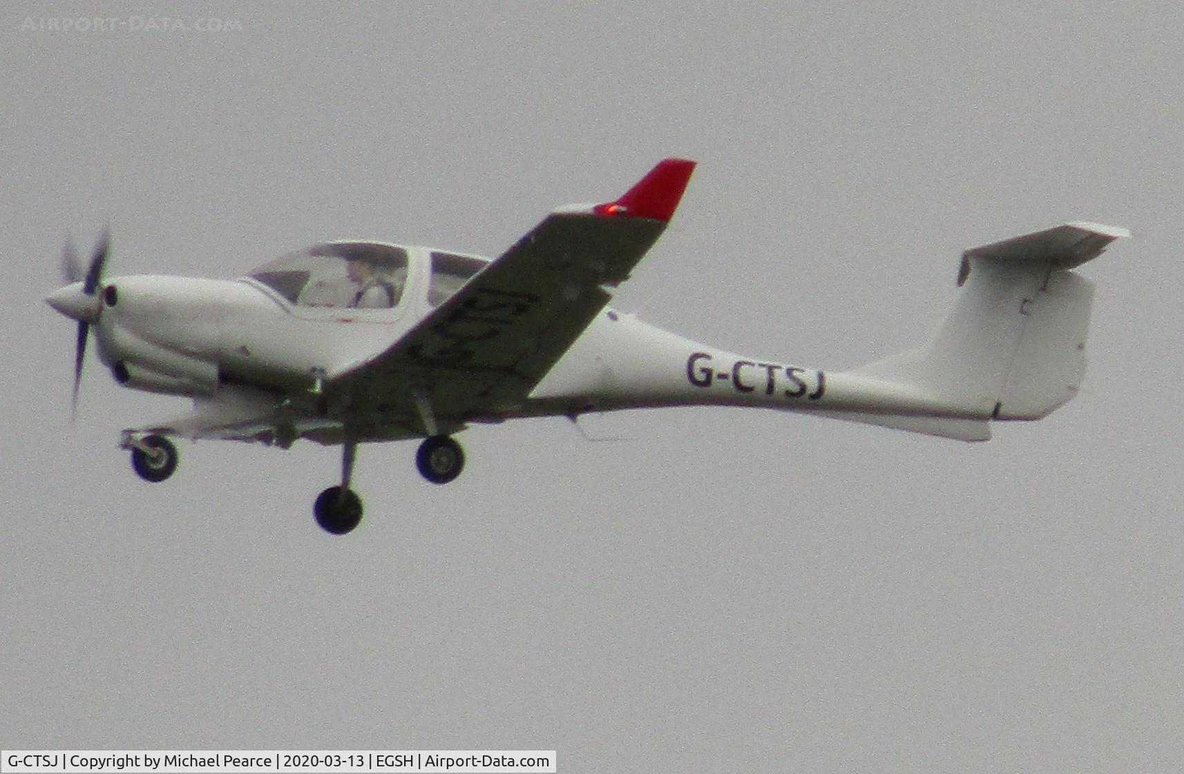 G-CTSJ, 2014 Diamond DA-40NG Diamond Star C/N 40.N181, Climbing from a missed approach of RWY 27.