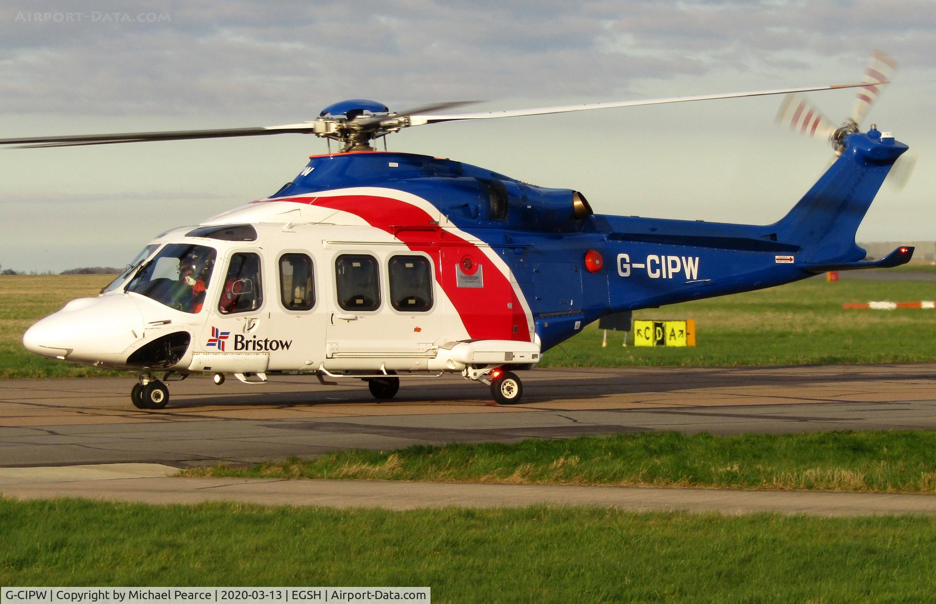 G-CIPW, 2013 AgustaWestland AW-139 C/N 41344, Taxiing to the Western Apron.