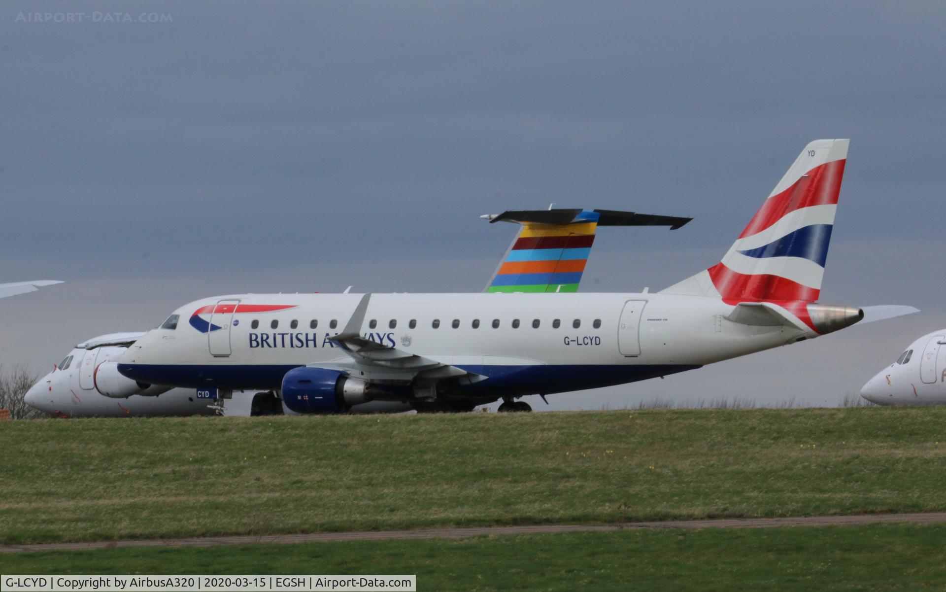 G-LCYD, 2009 Embraer 170STD (ERJ-170-100STD) C/N 17000294, Seen stored North Side at Norwich